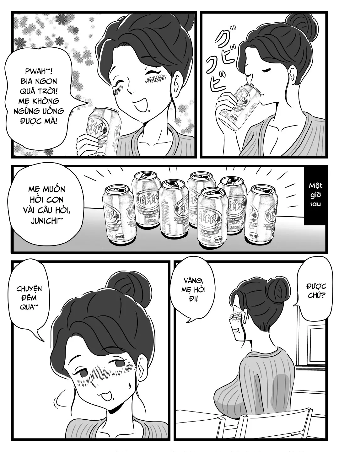 HentaiVN.net - Ảnh 15 - Dụ mẹ uống bia khi cha đi vắng [Beer o Nomu to Inran ni Naru Kaa-san to Yareta Hanashi] - Oneshot (No watermark)