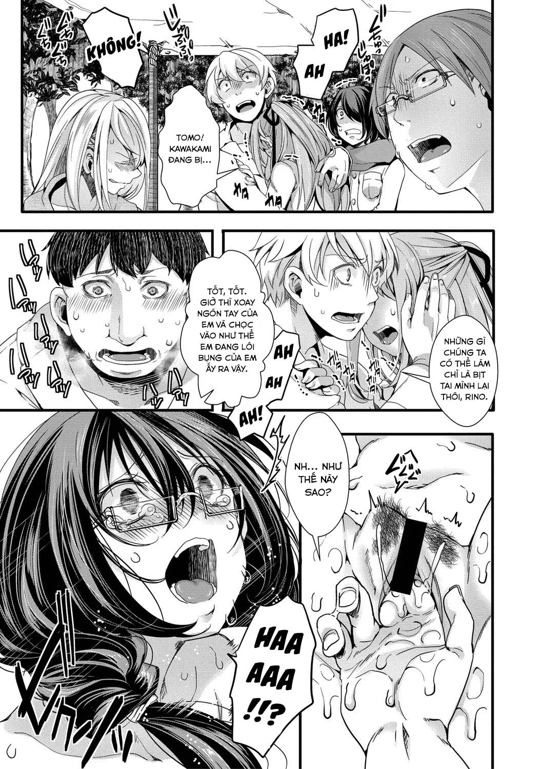 HentaiVN.net - Ảnh 19 - Chuyến dã ngoại [Mesuana Seikimatsu ~Watashi-tachi no Kyousei Omedeta Shuugaku Ryokou~; メス穴世紀末〜私達の強制おめでた襲学旅行〜] - Chap 1: Khởi đầu của kết thúc