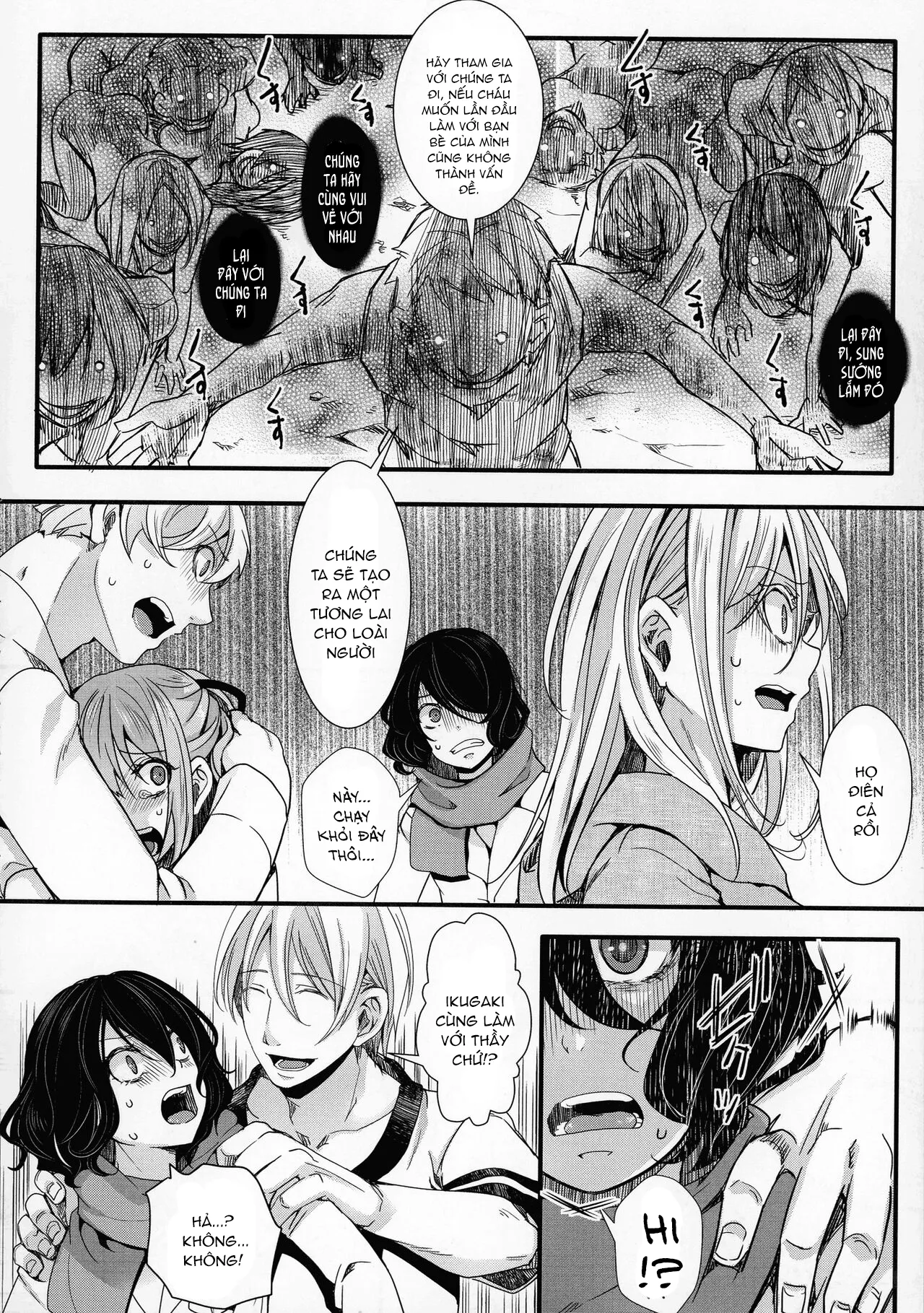 HentaiVN.net - Ảnh 9 - Chuyến dã ngoại [Mesuana Seikimatsu ~Watashi-tachi no Kyousei Omedeta Shuugaku Ryokou~; メス穴世紀末〜私達の強制おめでた襲学旅行〜] - Chap 3: Khát vọng sinh sản