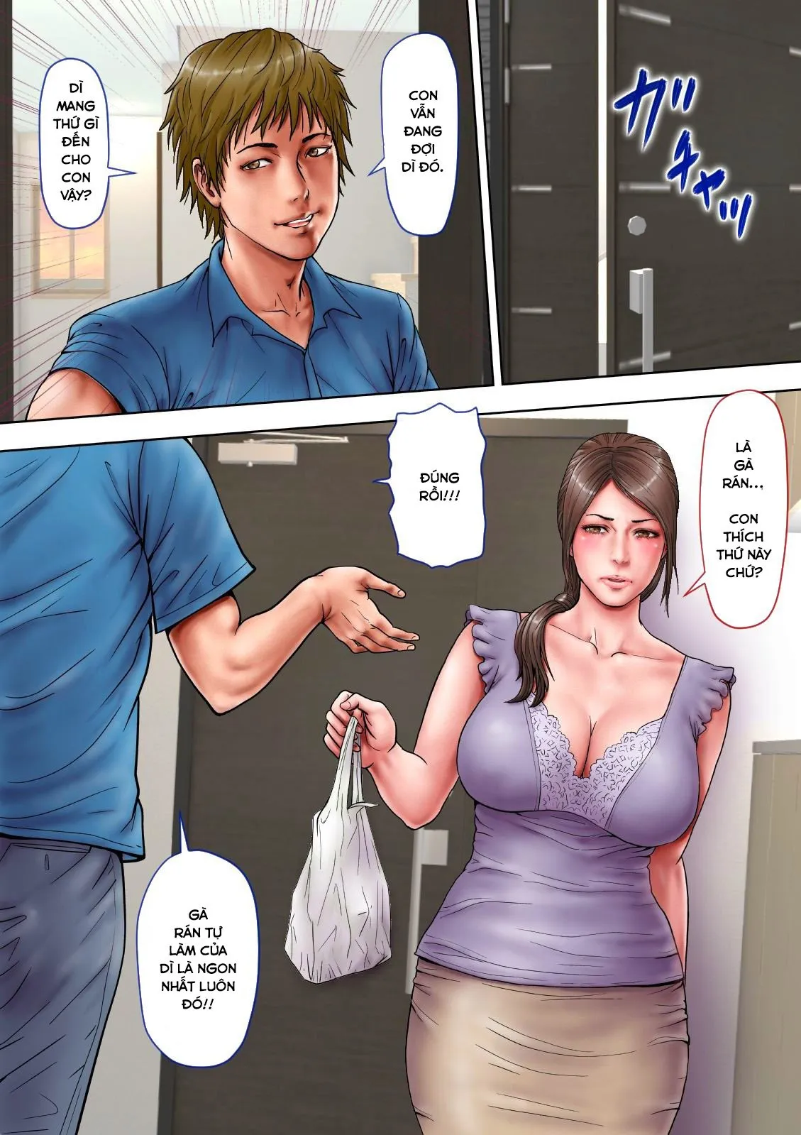 HentaiVN.net - Ảnh 15 - Thông gian với người dì quyến rũ của tôi [Akogare no Oba o Netoru; Cheating With My Sexy Aunt] - Chương 1.1: Sai lầm khi giúp thằng cháu!