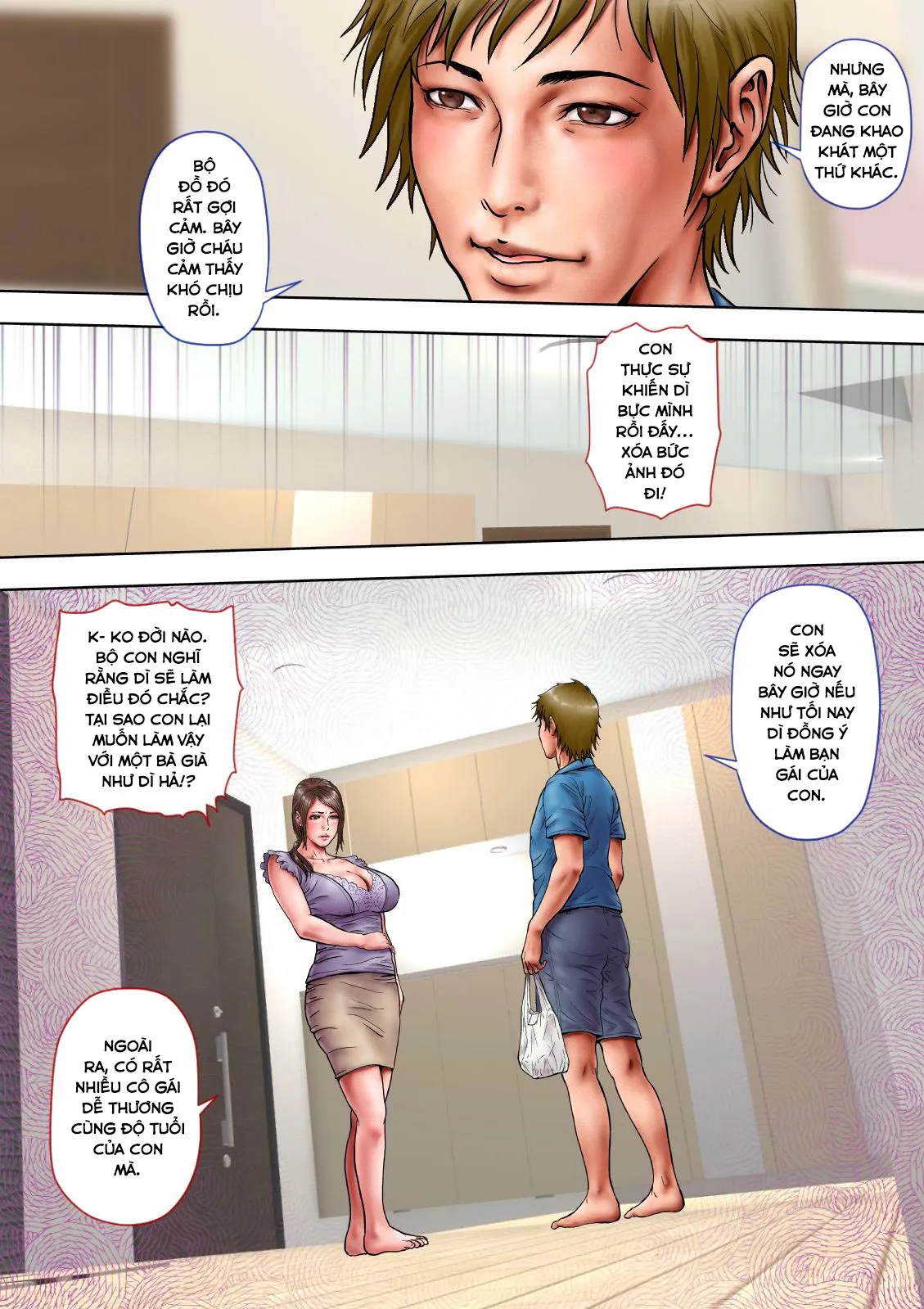 HentaiVN.net - Ảnh 16 - Thông gian với người dì quyến rũ của tôi [Akogare no Oba o Netoru; Cheating With My Sexy Aunt] - Chương 1.1: Sai lầm khi giúp thằng cháu!
