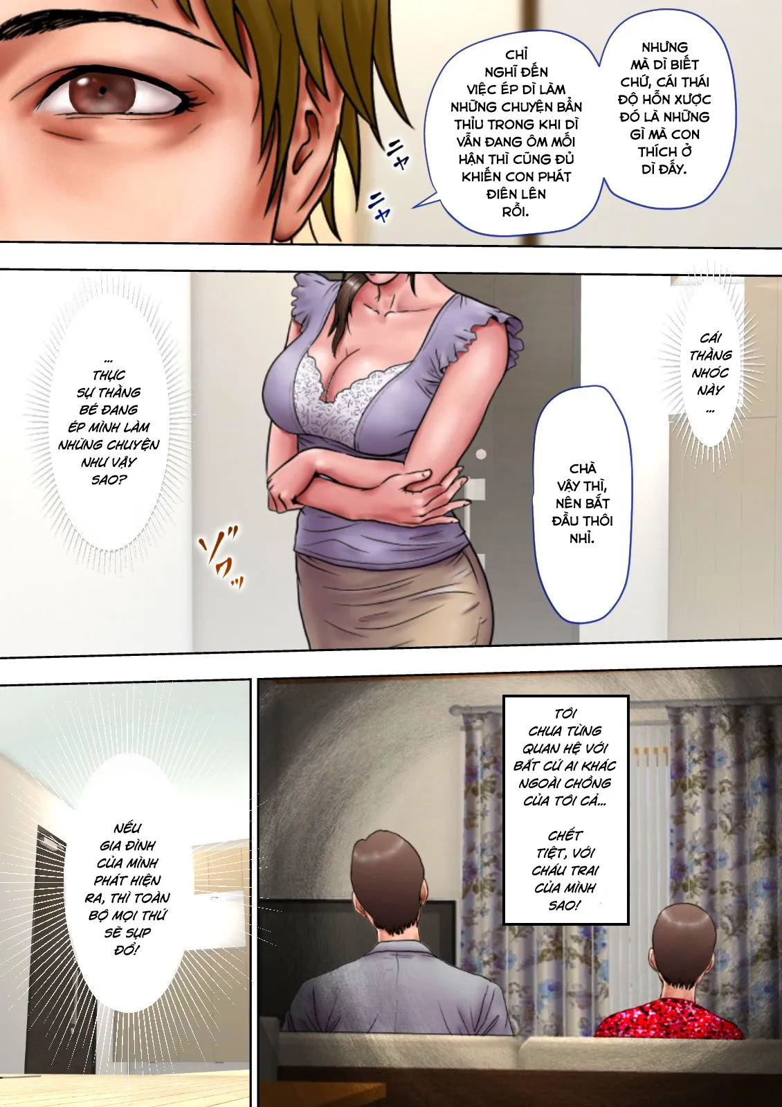 HentaiVN.net - Ảnh 18 - Thông gian với người dì quyến rũ của tôi [Akogare no Oba o Netoru; Cheating With My Sexy Aunt] - Chương 1.1: Sai lầm khi giúp thằng cháu!