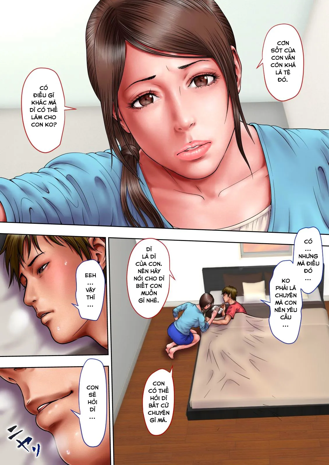 HentaiVN.net - Ảnh 3 - Thông gian với người dì quyến rũ của tôi [Akogare no Oba o Netoru; Cheating With My Sexy Aunt] - Chương 1.1: Sai lầm khi giúp thằng cháu!