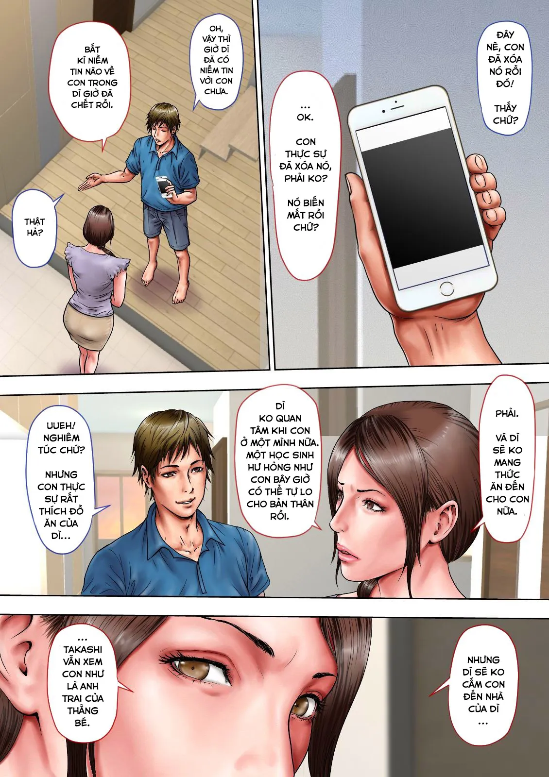 HentaiVN.net - Ảnh 19 - Thông gian với người dì quyến rũ của tôi [Akogare no Oba o Netoru; Cheating With My Sexy Aunt] - Chương 1.2: Bị bắt ép nước mía thằng cháu?