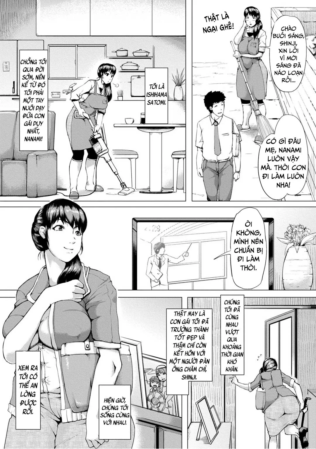 HentaiVN.net - Ảnh 4 - Cho đến khi mẹ vợ có thai [Gibo ga Haramu Made; Until My Mother-in-Law is Pregnant] - Chap 1