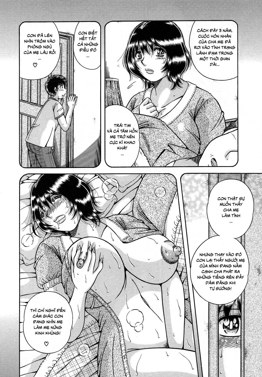 HentaiVN.net - Ảnh 6 - Jukubo Yuugi ~Iitoshii Hito~ [Immoral Mother and Son] - Chap 2 - Ghen tị ~Phòng ngủ của mẹ