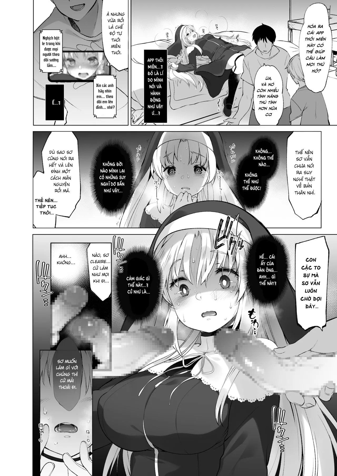 HentaiVN.net - Ảnh 12 - Sơ Cleaire và ứng dụng thôi miên bí mật [Sister Cleaire to Himitsu no Saimin Appli (Sister Cleaire)] - Chap 2: Gangbang