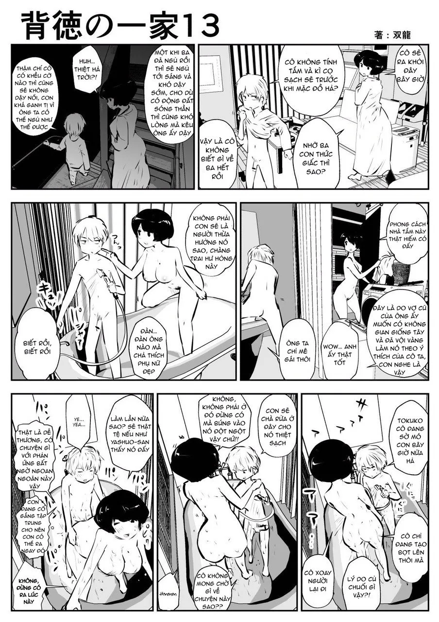 HentaiVN.net - Ảnh 12 - Con trai mẹ kế và em gái của mẹ kế... [Haitoku no Ikka] - Chap 1
