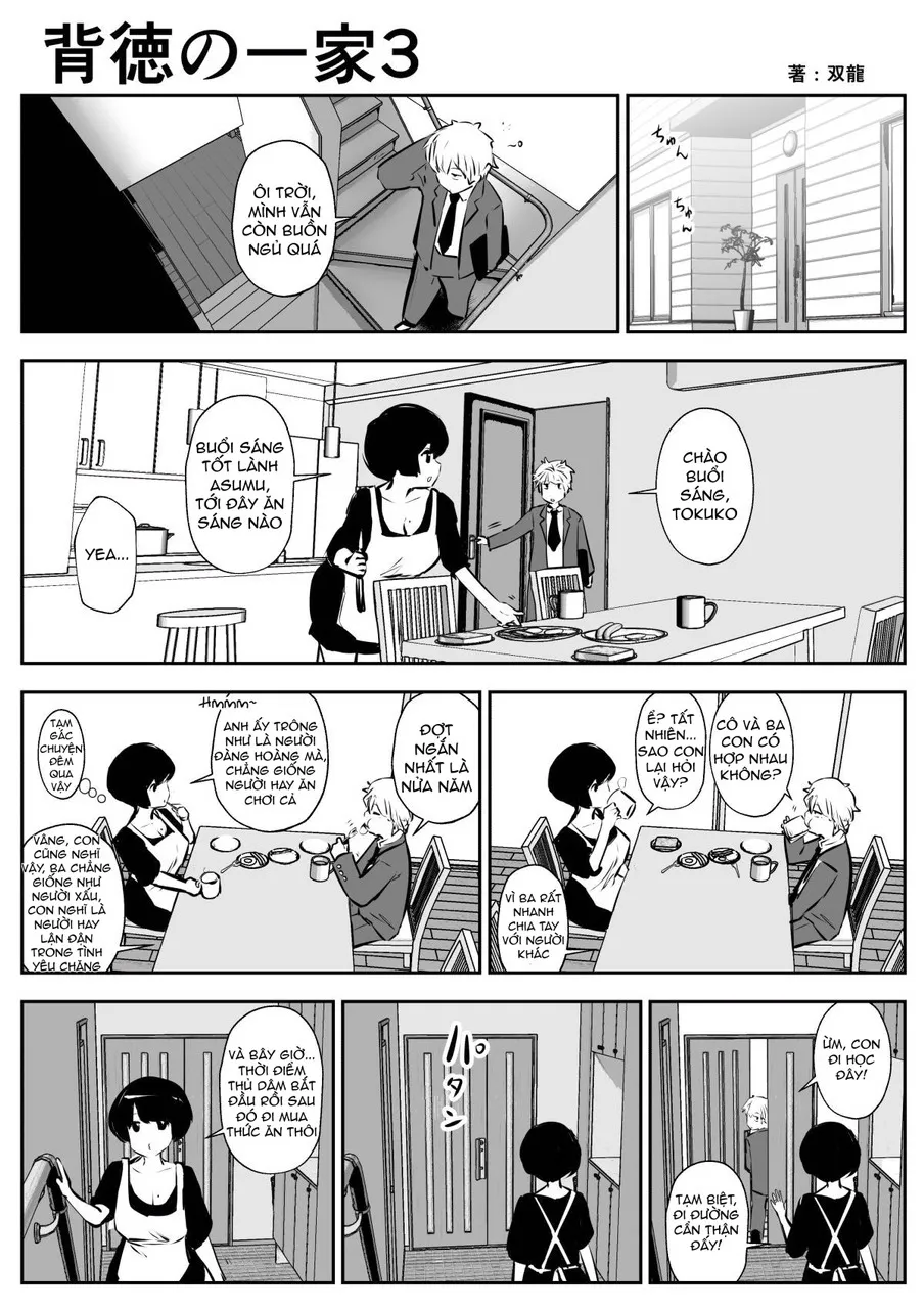 HentaiVN.net - Ảnh 3 - Con trai mẹ kế và em gái của mẹ kế... [Haitoku no Ikka] - Chap 1
