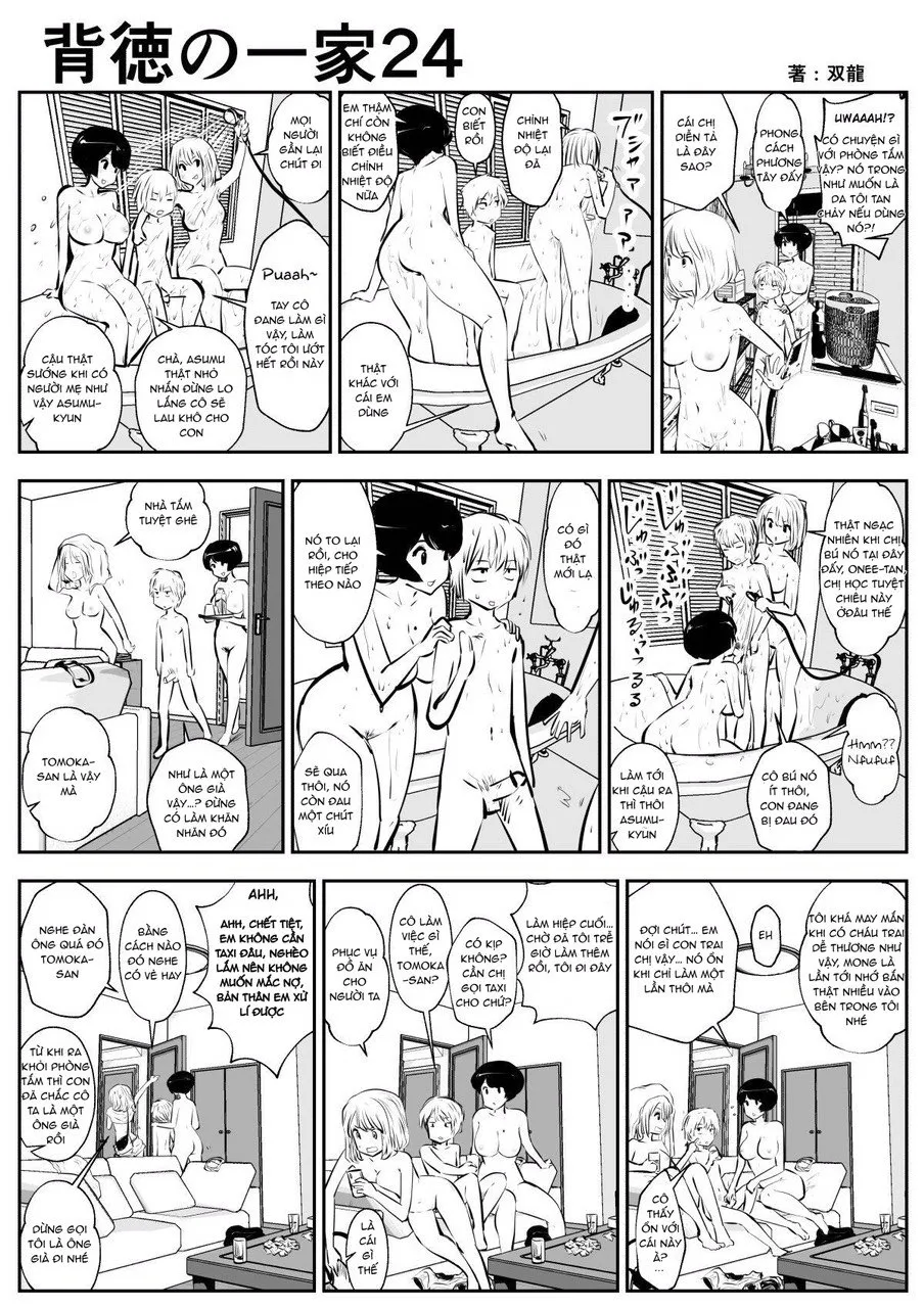 HentaiVN.net - Ảnh 9 - Con trai mẹ kế và em gái của mẹ kế... [Haitoku no Ikka] - Chap 2