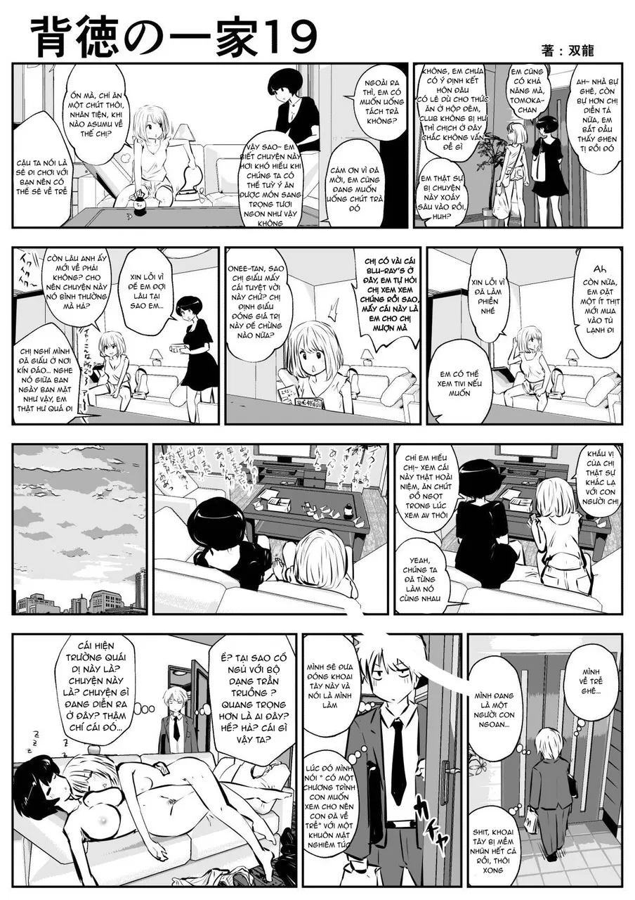 HentaiVN.net - Ảnh 5 - Con trai mẹ kế và em gái của mẹ kế... [Haitoku no Ikka] - Chap 2