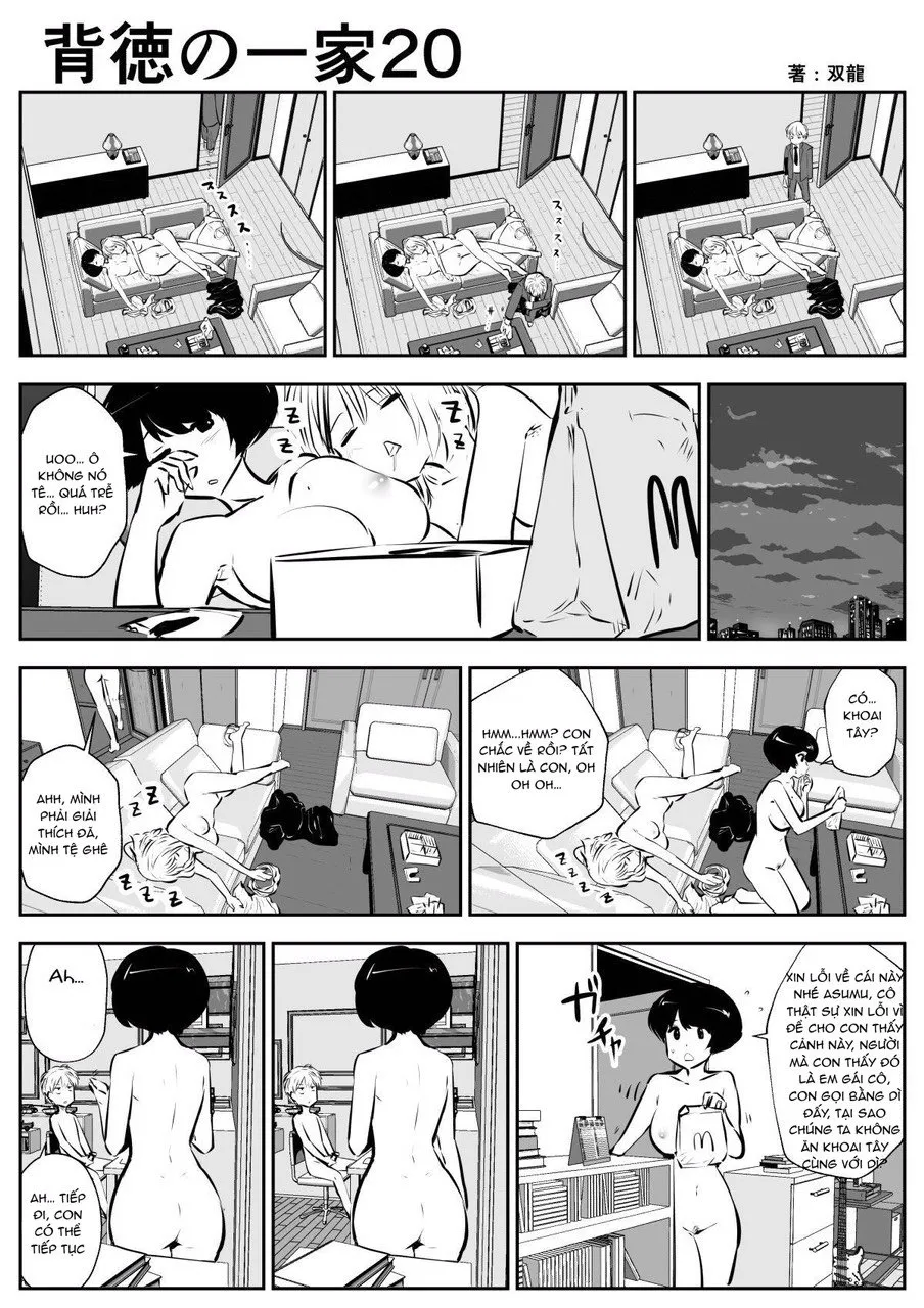 HentaiVN.net - Ảnh 6 - Con trai mẹ kế và em gái của mẹ kế... [Haitoku no Ikka] - Chap 2