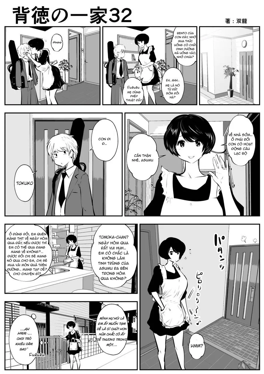 HentaiVN.net - Ảnh 6 - Con trai mẹ kế và em gái của mẹ kế... [Haitoku no Ikka] - Chap 3