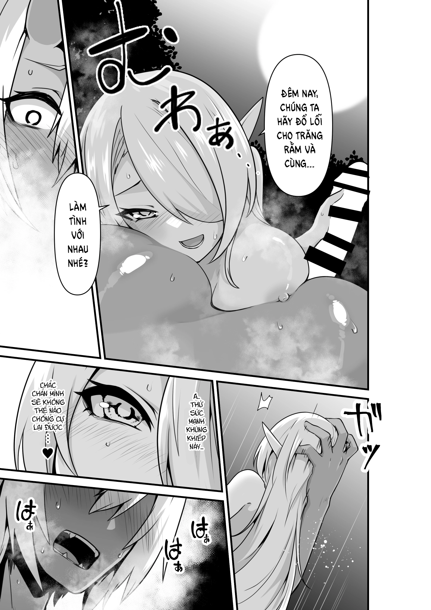 HentaiVN.net - Ảnh 17 - Trăng Rằm - Chap 3: Lovey Dovey Lewd Story Between an Elf and an Orge