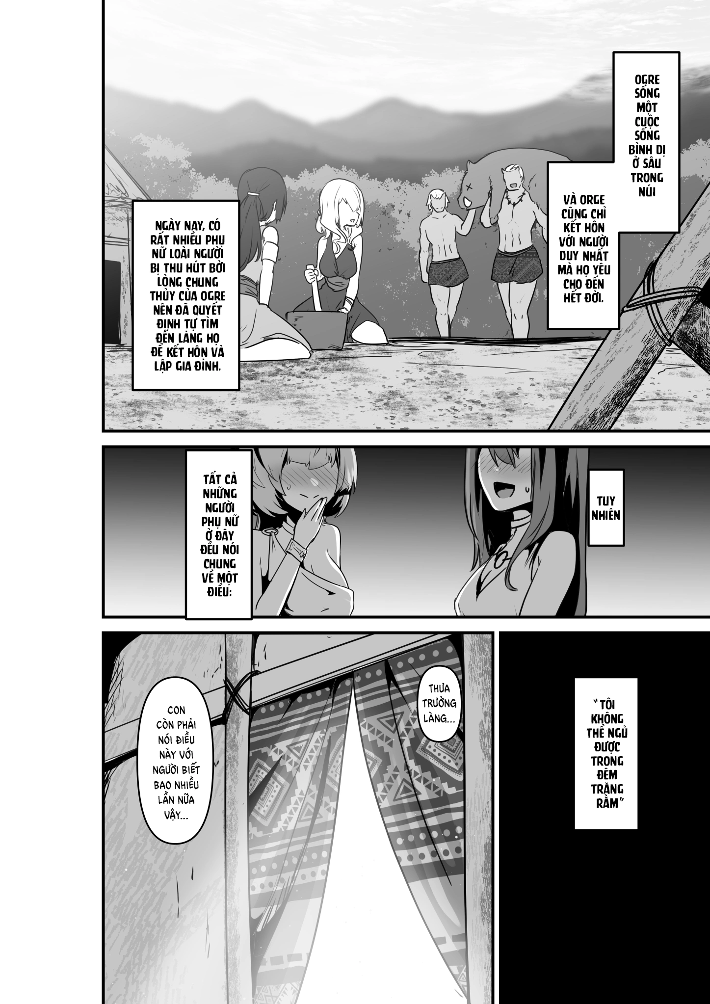 HentaiVN.net - Ảnh 4 - Trăng Rằm - Chap 3: Lovey Dovey Lewd Story Between an Elf and an Orge