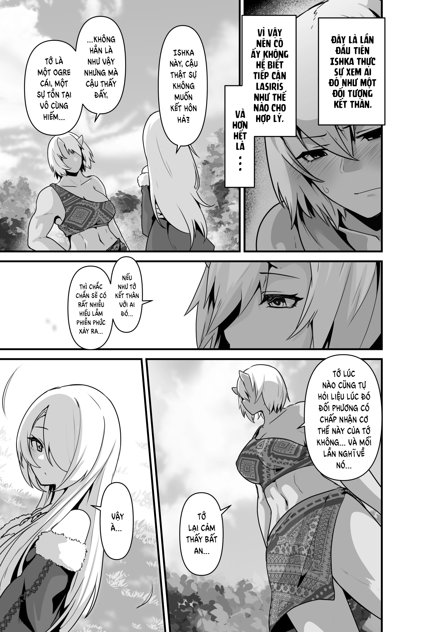 HentaiVN.net - Ảnh 9 - Trăng Rằm - Chap 3: Lovey Dovey Lewd Story Between an Elf and an Orge