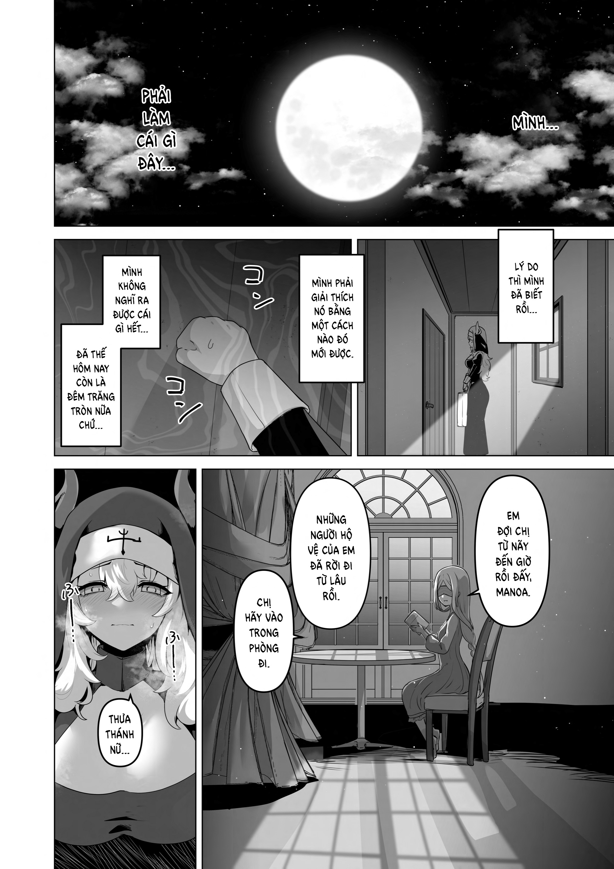 HentaiVN.net - Ảnh 16 - Trăng Rằm - Chap 4: You Can't Be A Nun With That Body