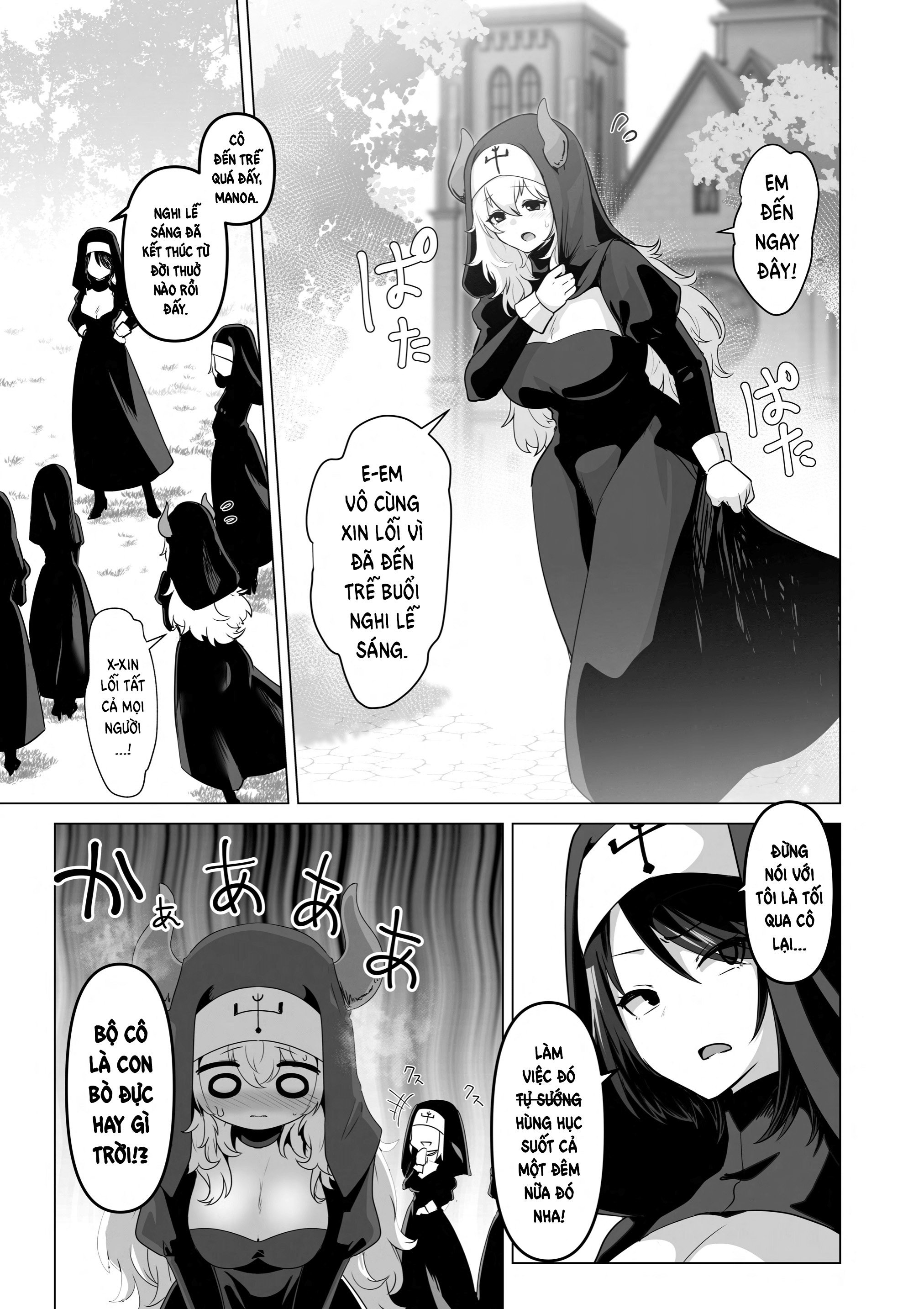 HentaiVN.net - Ảnh 5 - Trăng Rằm - Chap 4: You Can't Be A Nun With That Body