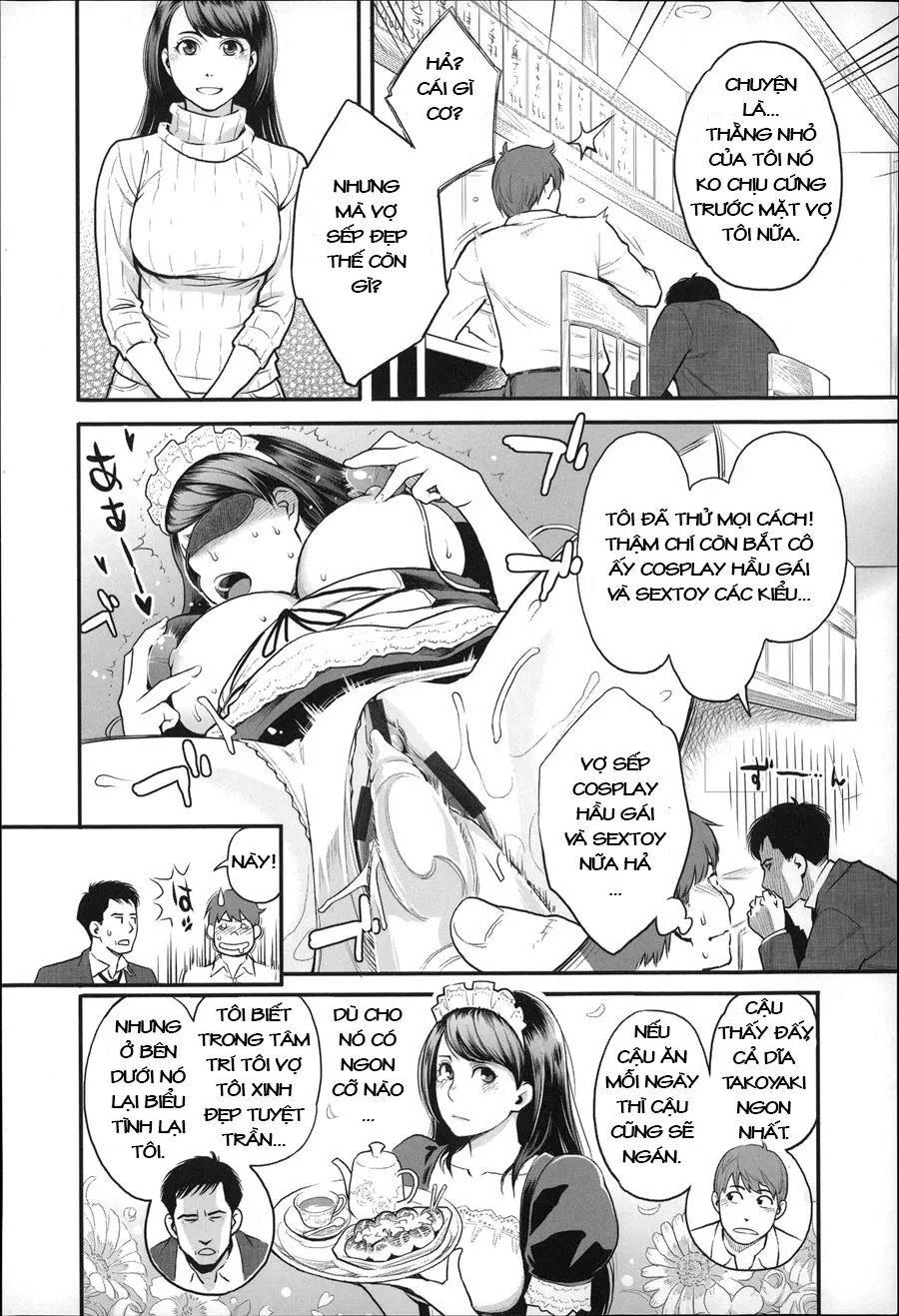 HentaiVN.net - Ảnh 7 - Những Chuyện Không Thường Tình [Zecchou Yokkyuu] - Chap 1 - Vợ Của Sếp