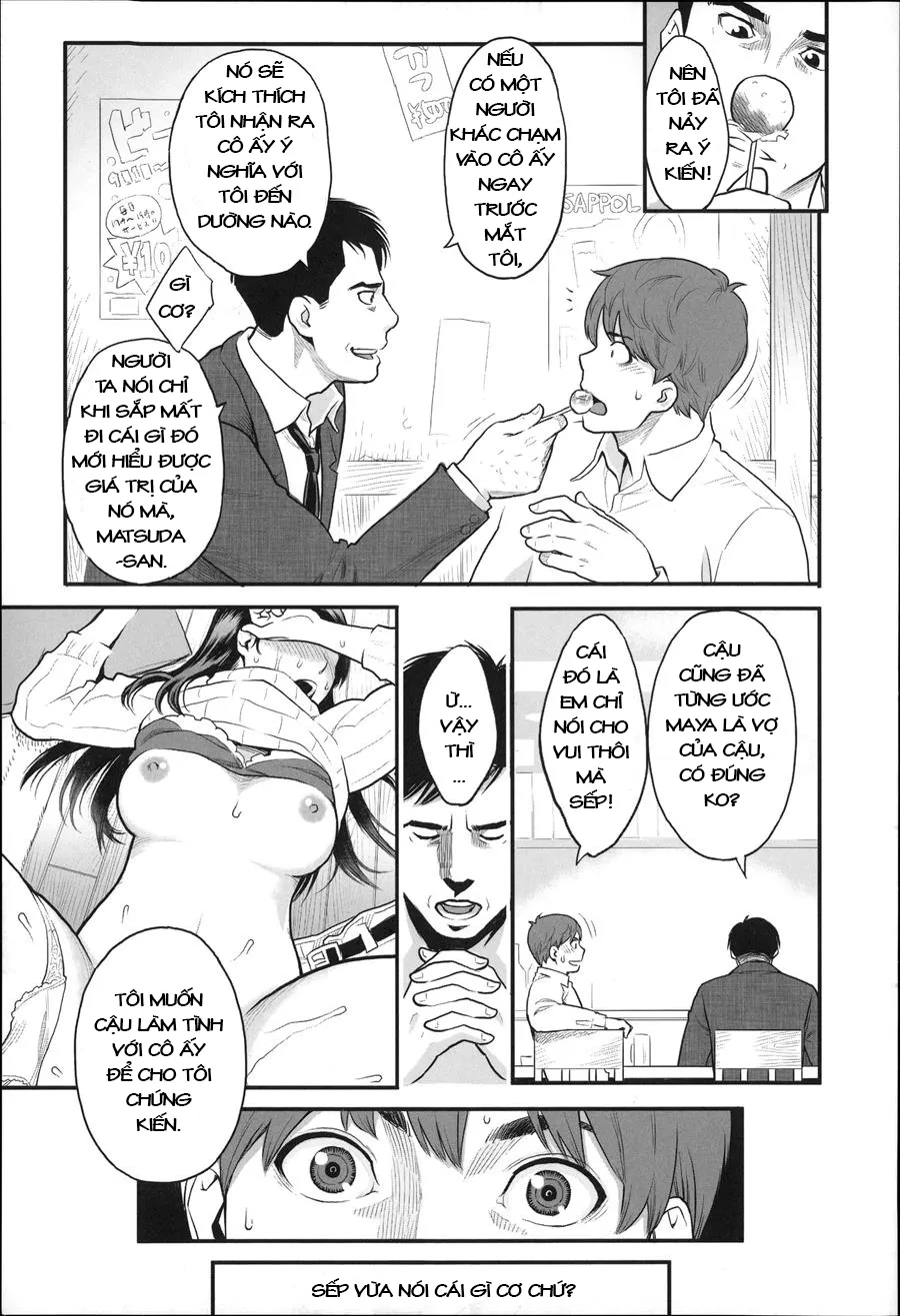 HentaiVN.net - Ảnh 8 - Những Chuyện Không Thường Tình [Zecchou Yokkyuu] - Chap 1 - Vợ Của Sếp