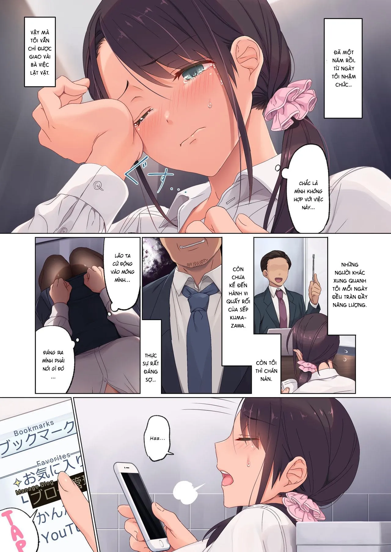 HentaiVN.net - Ảnh 4 - Nghiệt ngã [Jidori SNS ni Hamaru OL Hitou Blogger, Hamerareru; Addicted to Taking Social Media Selfies. Fucking an Office Lady Blogger] - Chuẩn bị sẵn khăn giấy lau nước mắt...