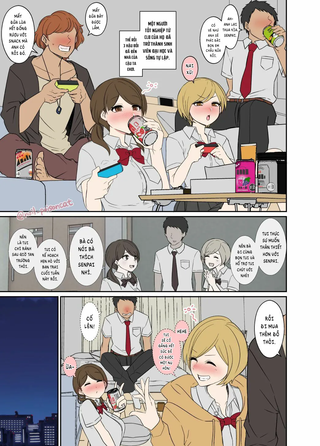 HentaiVN.net - Ảnh 3 - Làm chuyện xấu xa với hai em nữ sinh say xỉn [Senpai no ie de deisui shita onnanokotachi no hanashi] - Oneshot