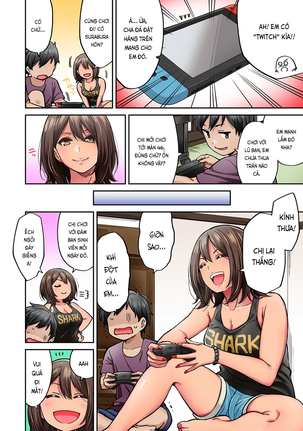 HentaiVN.net - Ảnh 4 - Người chị tôi thầm mến trở về trong bộ dạng gái lai Tây [Akogare no Nee-chan ga Gal ni Natte Kaette Kita Natsuyasumi; 憧れの姉ちゃんがギャルになって帰ってきた夏休み] - Ch. 2