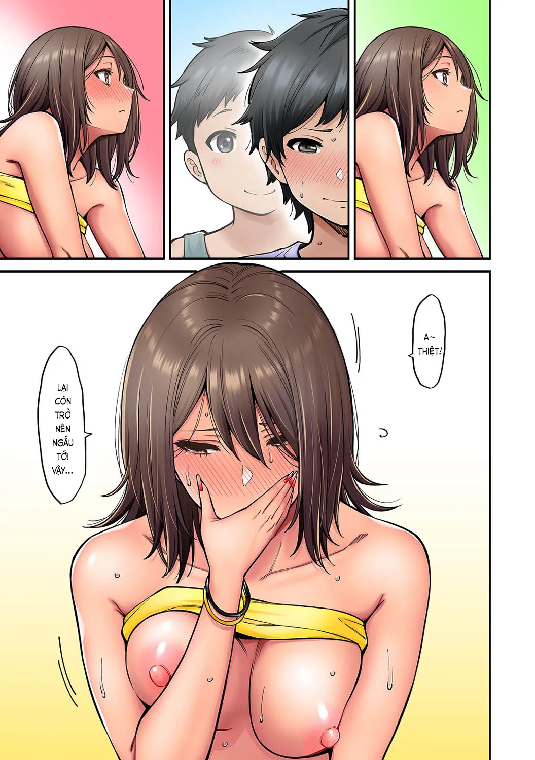 HentaiVN.net - Ảnh 16 - Người chị tôi thầm mến trở về trong bộ dạng gái lai Tây [Akogare no Nee-chan ga Gal ni Natte Kaette Kita Natsuyasumi; 憧れの姉ちゃんがギャルになって帰ってきた夏休み] - Ch. 6