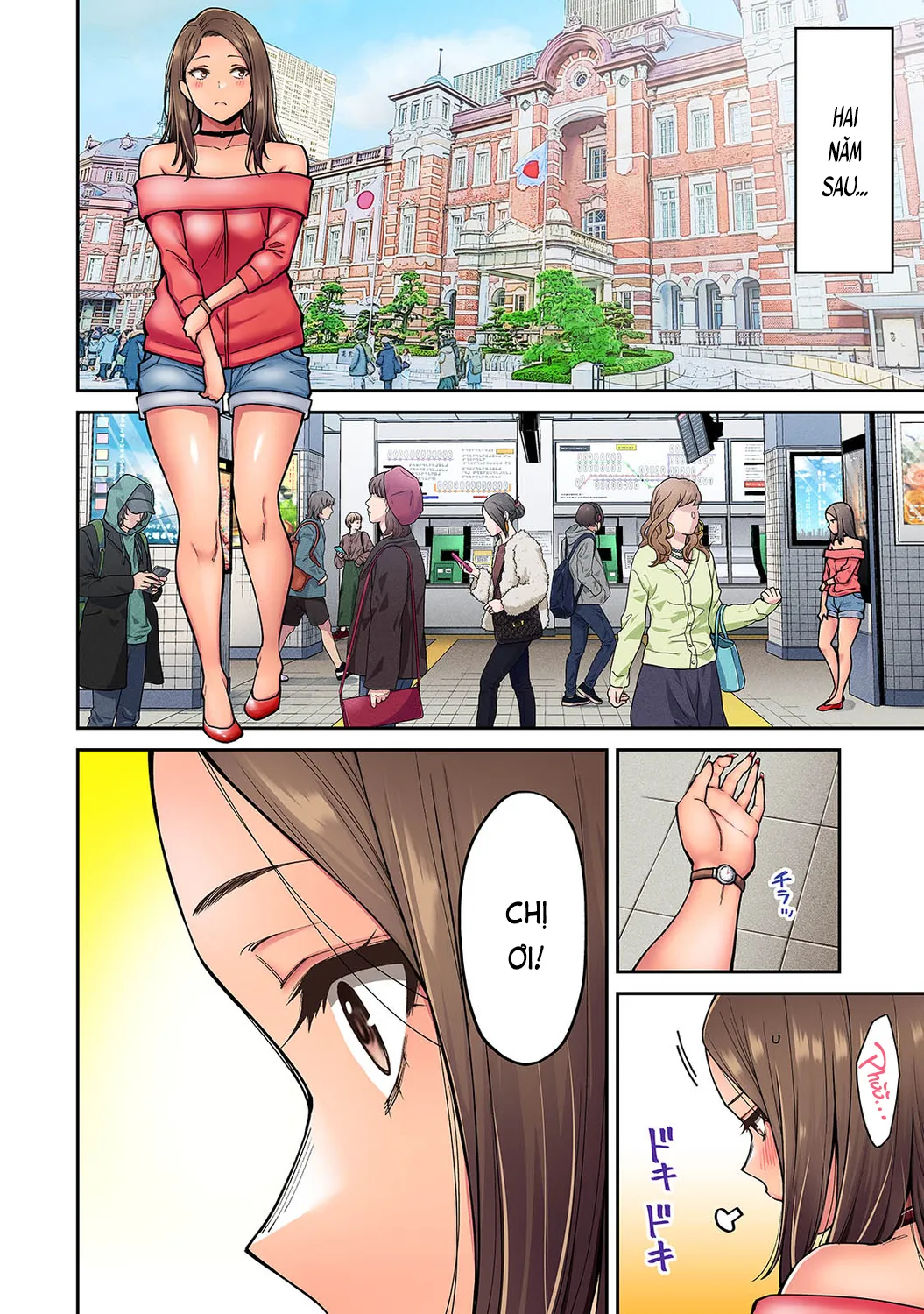 HentaiVN.net - Ảnh 27 - Người chị tôi thầm mến trở về trong bộ dạng gái lai Tây [Akogare no Nee-chan ga Gal ni Natte Kaette Kita Natsuyasumi; 憧れの姉ちゃんがギャルになって帰ってきた夏休み] - Ch.7 [Hết]
