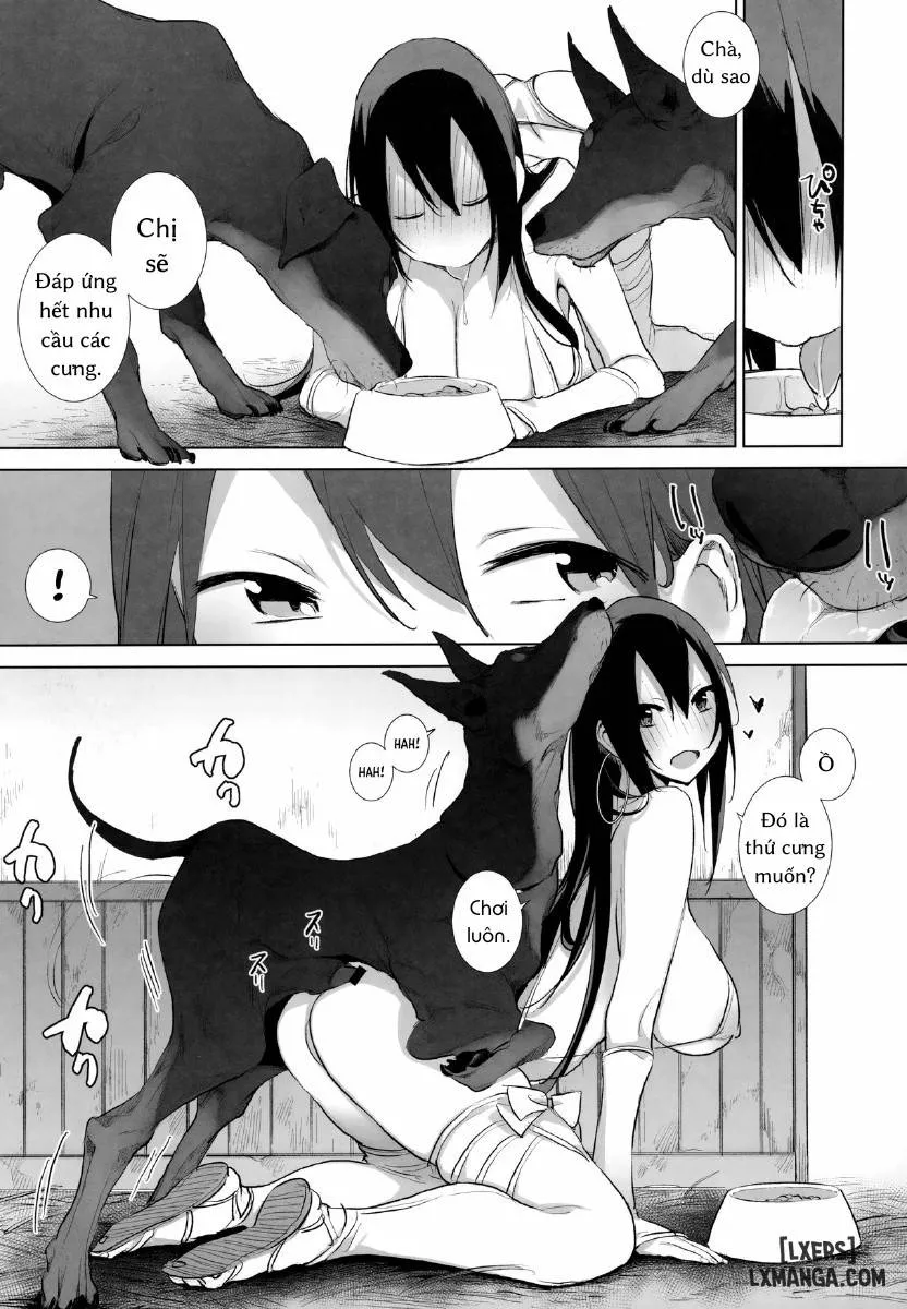 HentaiVN.net - Ảnh 4 - Sanzang-chan with a Horse, a Dog, and a Pig [三蔵ちゃんと馬と犬とブタ] - Oneshot