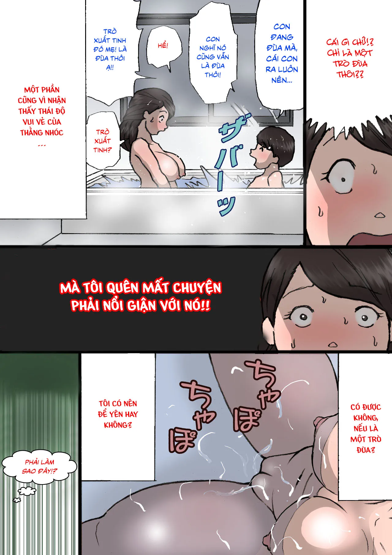 HentaiVN.net - Ảnh 22 - Trò đùa? [Okaa-san wa Itazura Musuko o Okorenai; お母さんはいたずら息子を怒れない] - Chap 1