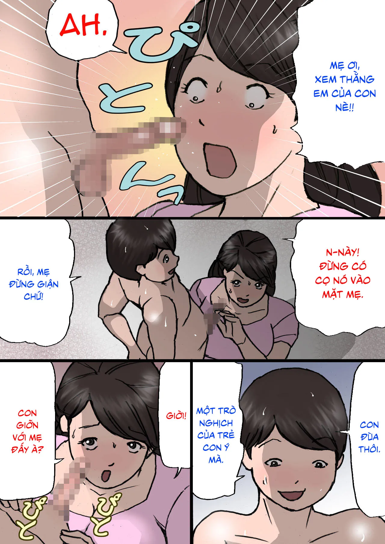 HentaiVN.net - Ảnh 3 - Trò đùa? [Okaa-san wa Itazura Musuko o Okorenai; お母さんはいたずら息子を怒れない] - Chap 1