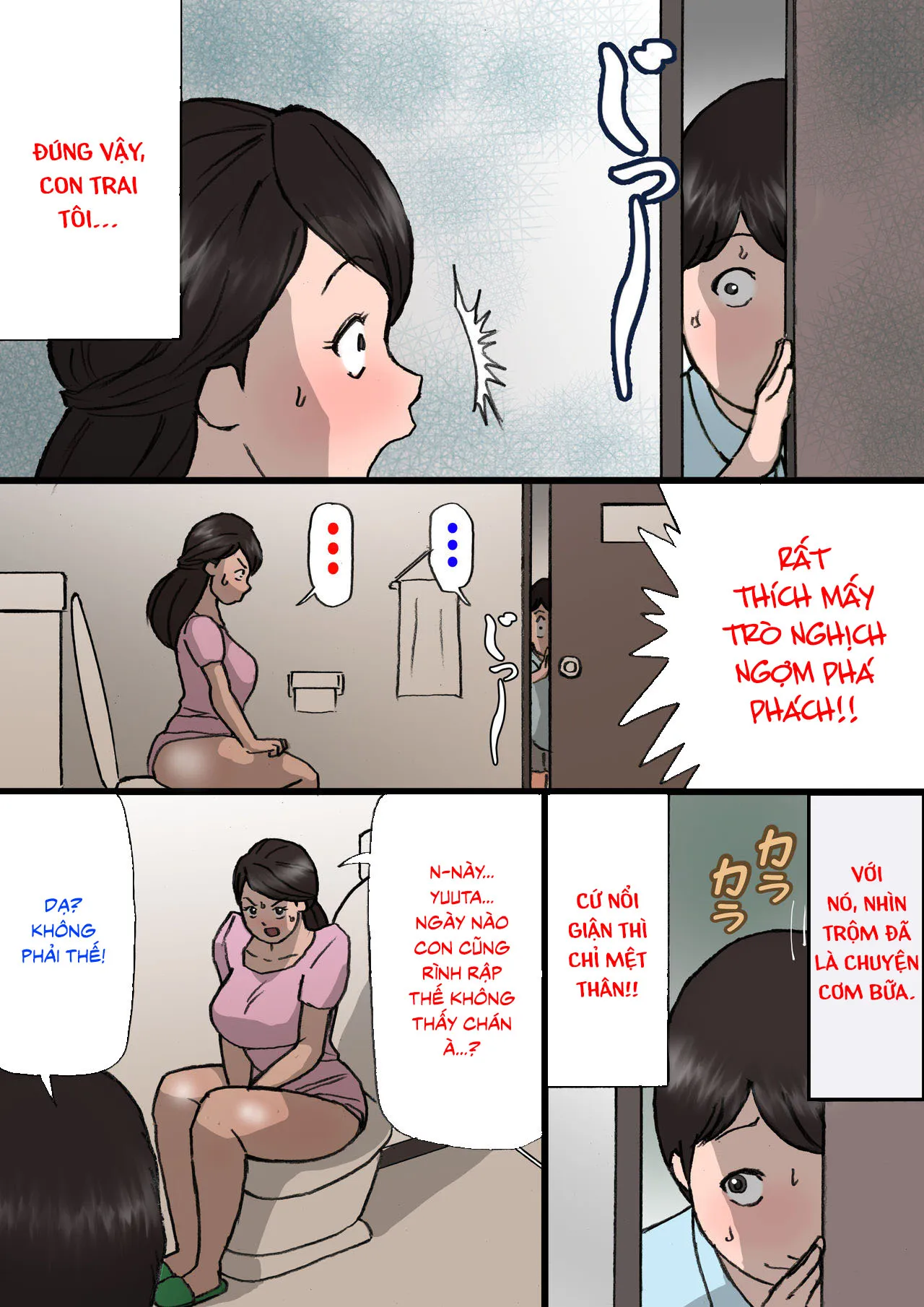 HentaiVN.net - Ảnh 5 - Trò đùa? [Okaa-san wa Itazura Musuko o Okorenai; お母さんはいたずら息子を怒れない] - Chap 1
