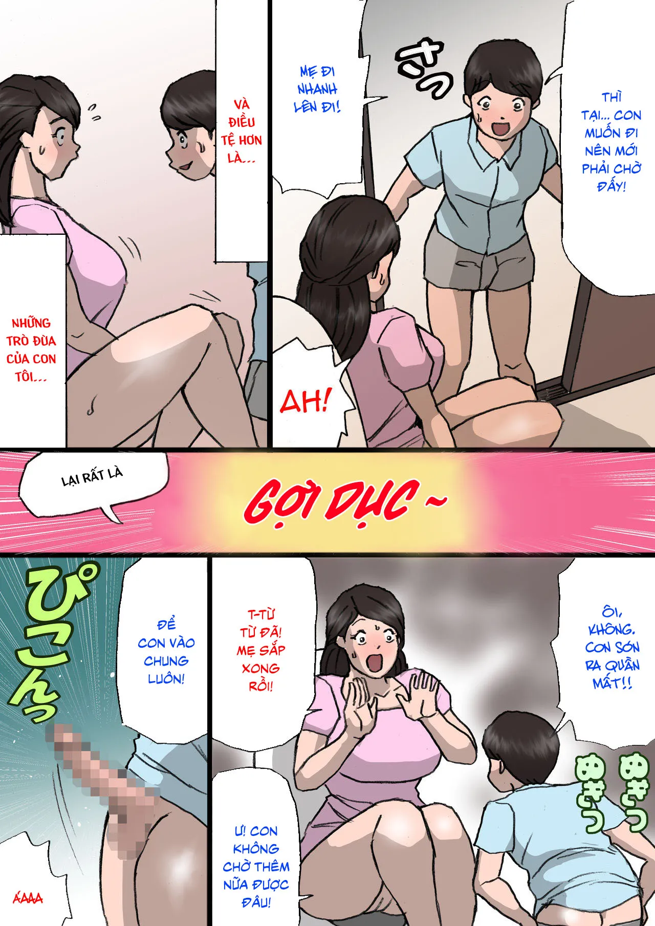 HentaiVN.net - Ảnh 6 - Trò đùa? [Okaa-san wa Itazura Musuko o Okorenai; お母さんはいたずら息子を怒れない] - Chap 1