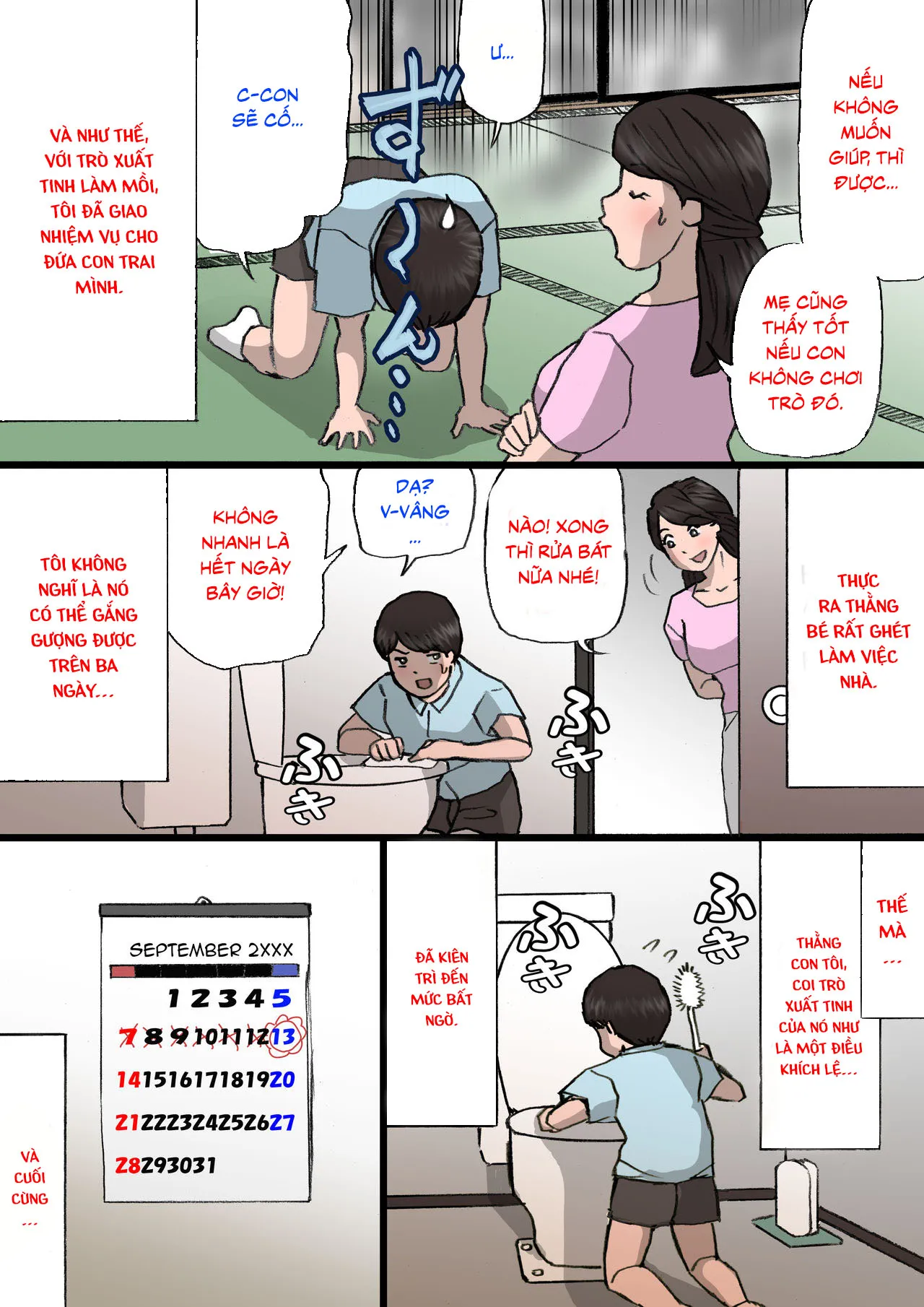 HentaiVN.net - Ảnh 6 - Trò đùa? [Okaa-san wa Itazura Musuko o Okorenai; お母さんはいたずら息子を怒れない] - Chap 2