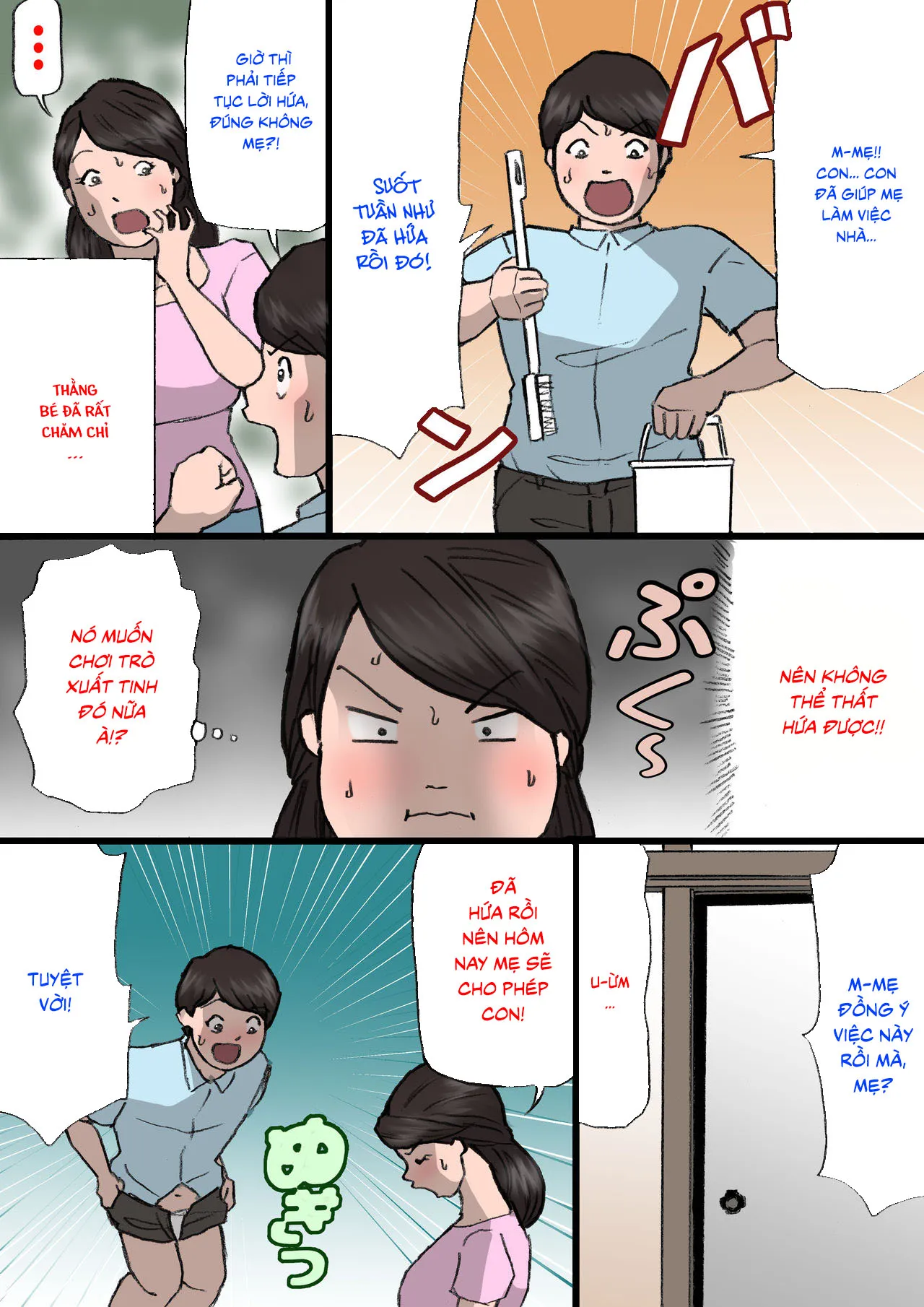 HentaiVN.net - Ảnh 7 - Trò đùa? [Okaa-san wa Itazura Musuko o Okorenai; お母さんはいたずら息子を怒れない] - Chap 2