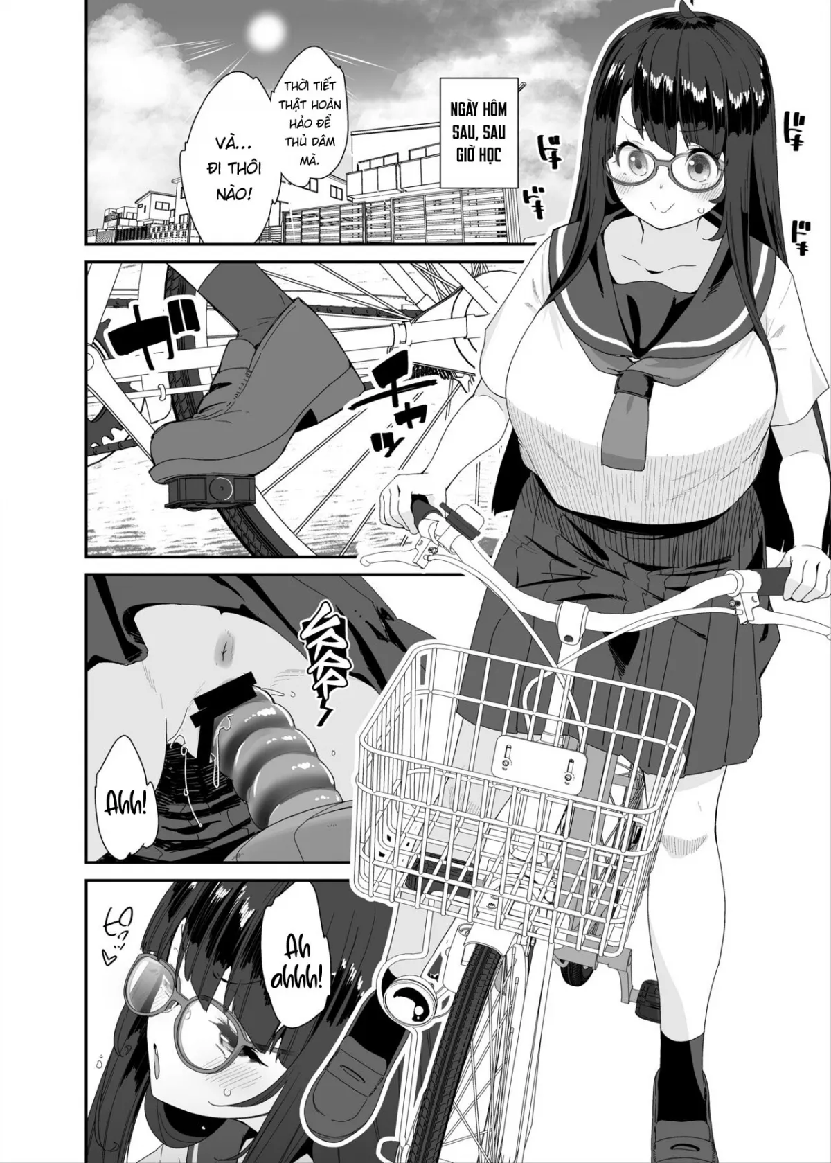 HentaiVN.net - Ảnh 11 - Xe đạp! Đạp lồn vào xe! [Dosukebe Kyonyuu Joshi ga Acme Jitensha de Osanpo Onanie suru Hanashi] - Chap 1