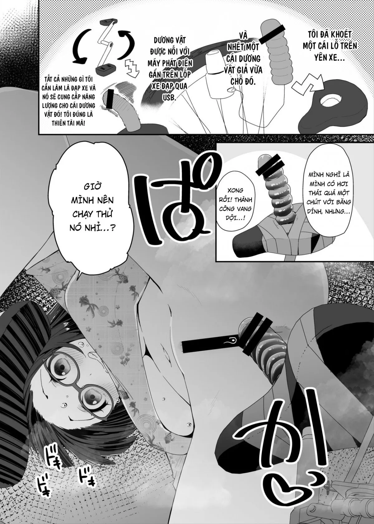 HentaiVN.net - Ảnh 7 - Xe đạp! Đạp lồn vào xe! [Dosukebe Kyonyuu Joshi ga Acme Jitensha de Osanpo Onanie suru Hanashi] - Chap 1