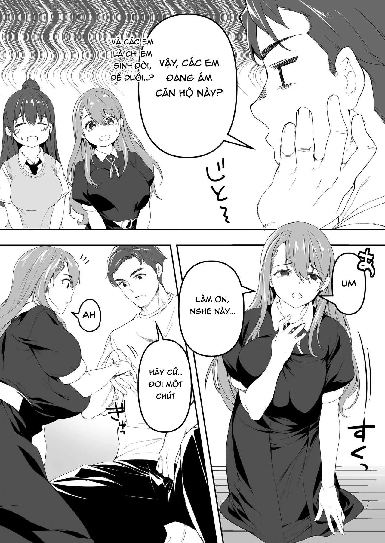 HentaiVN.net - Ảnh 14 - Chỉ anh chạm được vào chúng em [Ore Dake Ga Sawareru Futago] - Chap 1