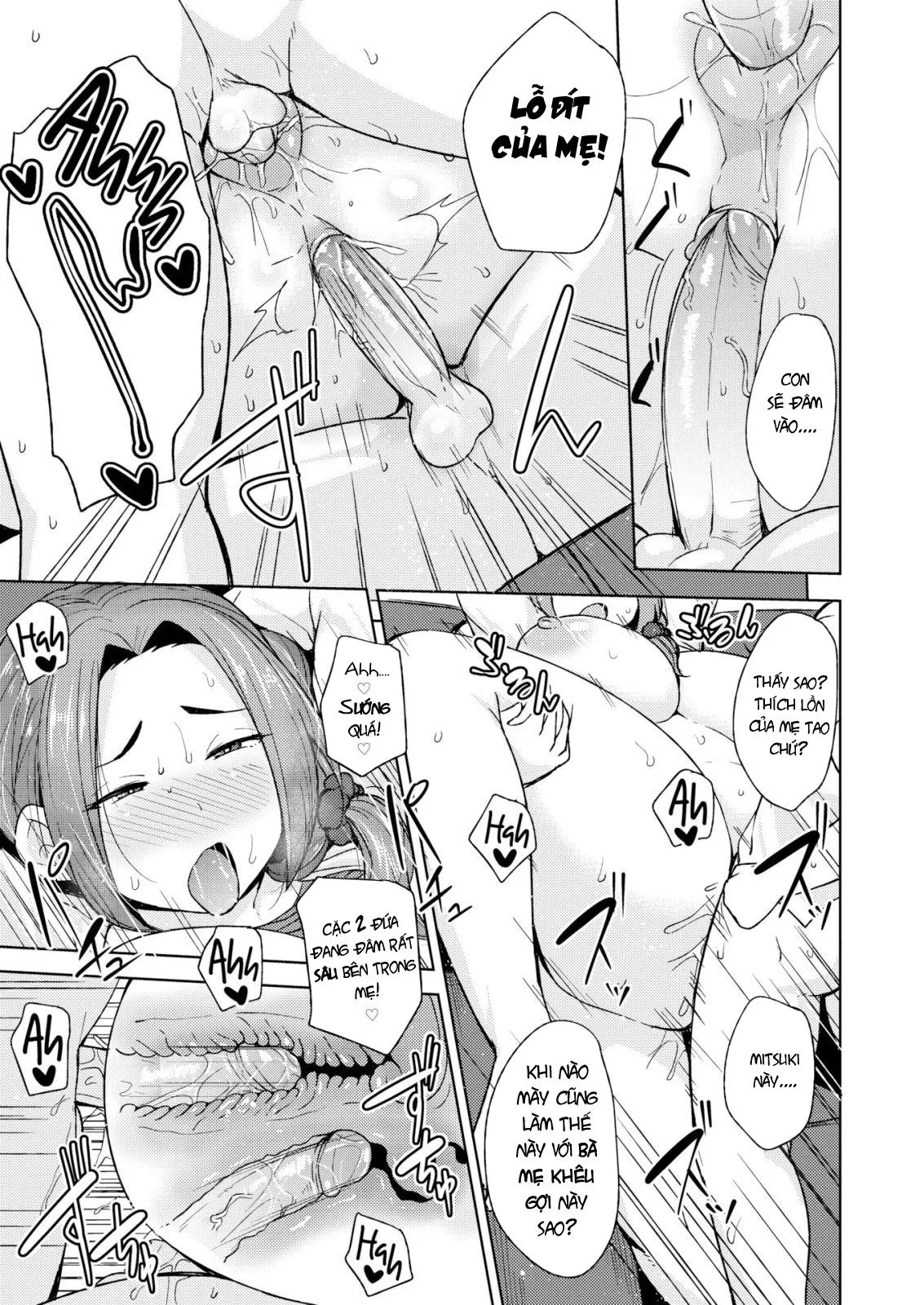 HentaiVN.net - Ảnh 18 - Gia đình kỳ lạ của thằng bạn [Mitsuki-kun's Family is a Little Strange] - Oneshot