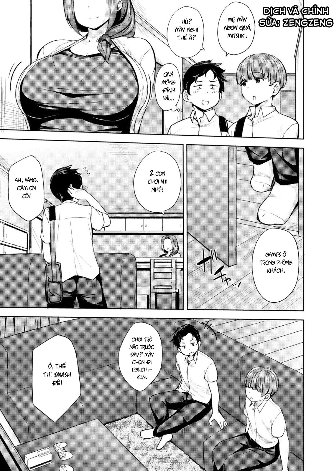 HentaiVN.net - Ảnh 4 - Gia đình kỳ lạ của thằng bạn [Mitsuki-kun's Family is a Little Strange] - Oneshot