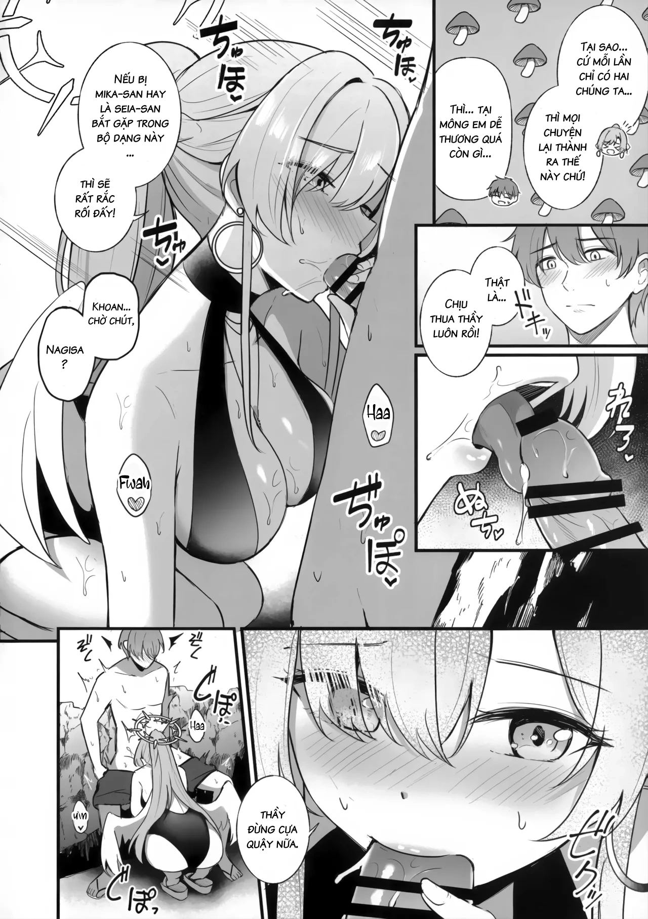 HentaiVN.net - Ảnh 3 - Ký ức mùa hè của Nagisa - Blue Archive - One shot khô dái nhưng bị ngắn