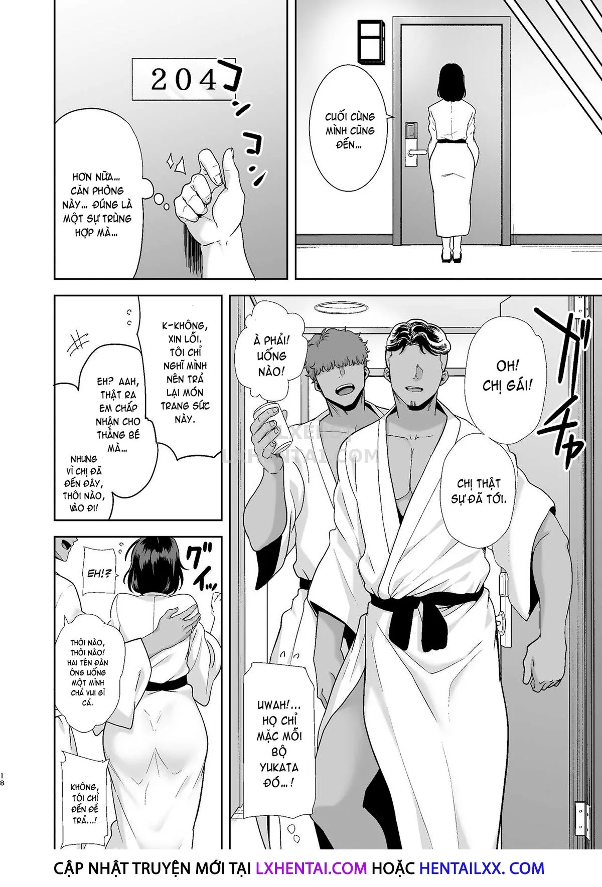 HentaiVN.net - Ảnh 18 - Natsuzuma ~Natsu, Ryokan, Nanpa Otoko-Tachi Ni Ochita Tsuma~ - Chap 1 - Có che