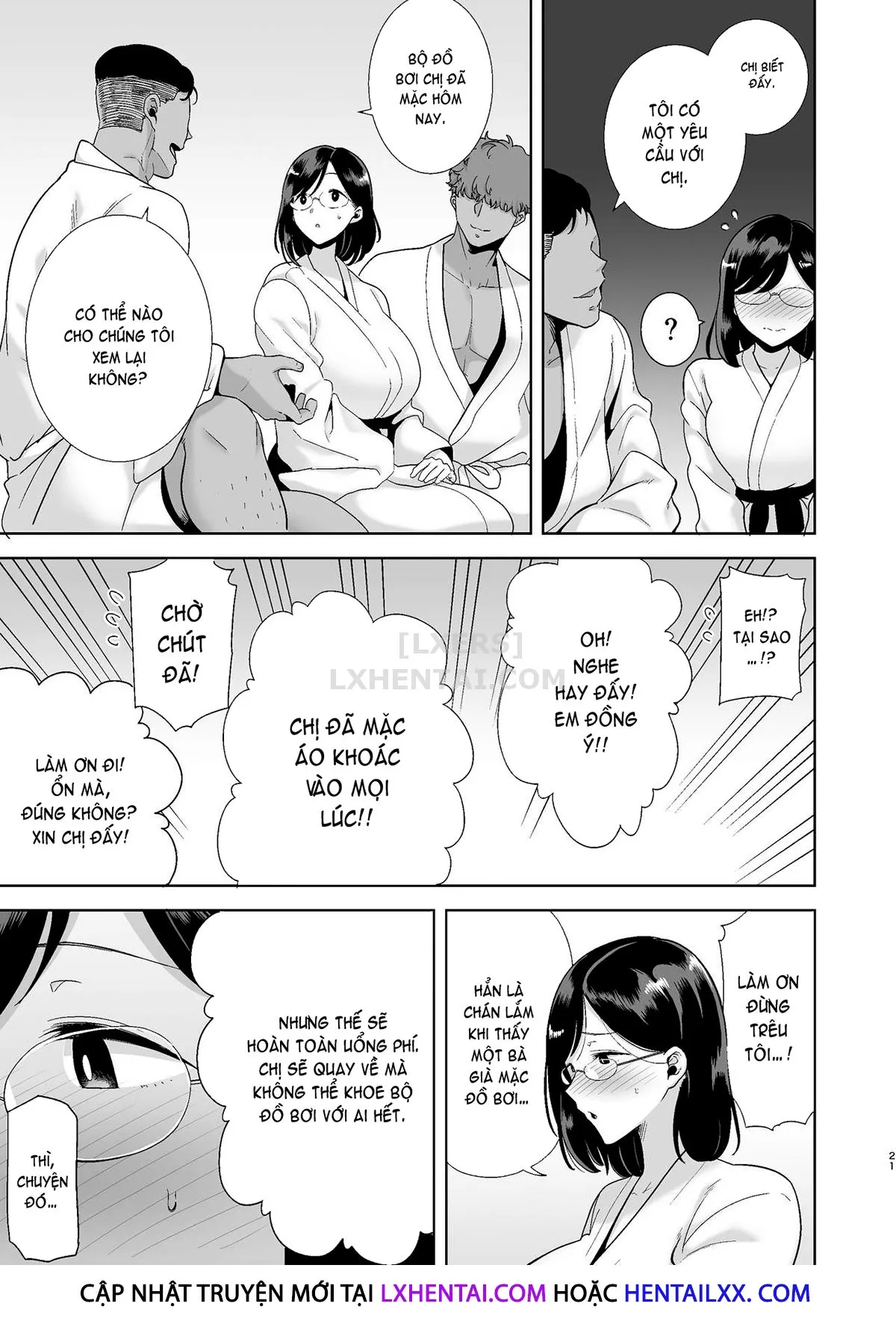 HentaiVN.net - Ảnh 21 - Natsuzuma ~Natsu, Ryokan, Nanpa Otoko-Tachi Ni Ochita Tsuma~ - Chap 1 - Có che