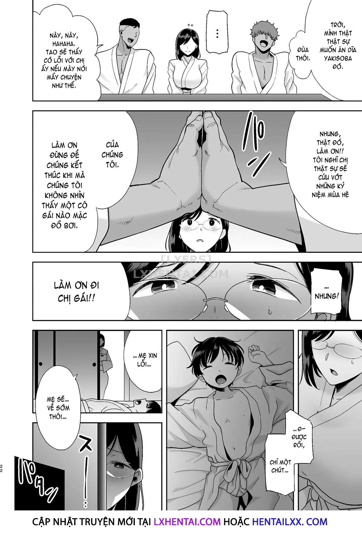 HentaiVN.net - Ảnh 22 - Natsuzuma ~Natsu, Ryokan, Nanpa Otoko-Tachi Ni Ochita Tsuma~ - Chap 1 - Có che