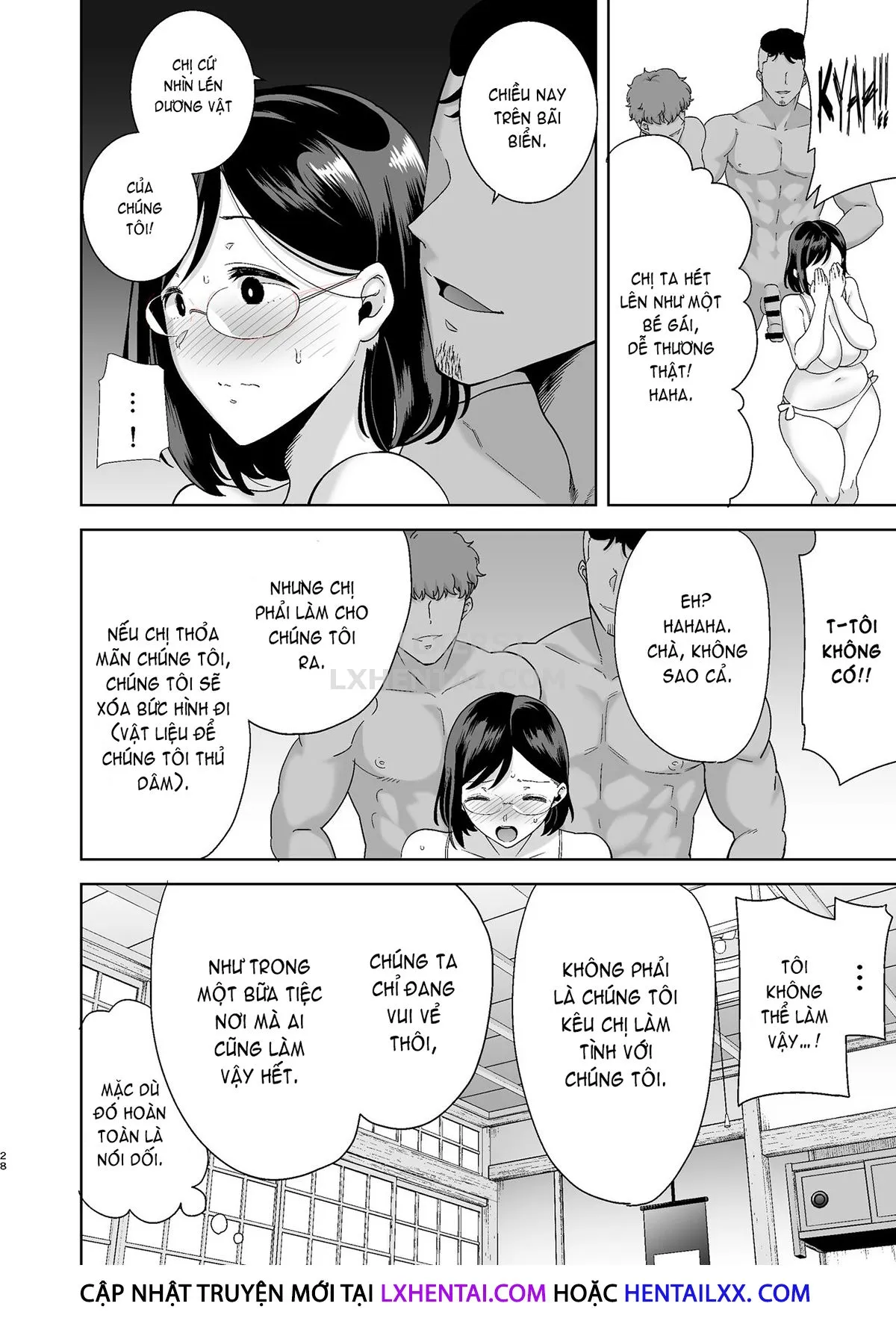 HentaiVN.net - Ảnh 28 - Natsuzuma ~Natsu, Ryokan, Nanpa Otoko-Tachi Ni Ochita Tsuma~ - Chap 1 - Có che