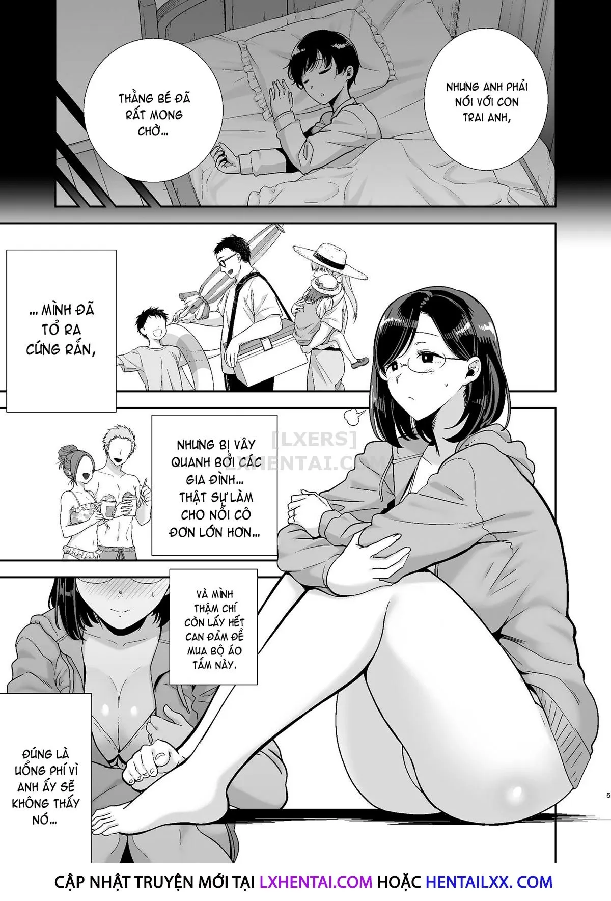 HentaiVN.net - Ảnh 5 - Natsuzuma ~Natsu, Ryokan, Nanpa Otoko-Tachi Ni Ochita Tsuma~ - Chap 1 - Có che