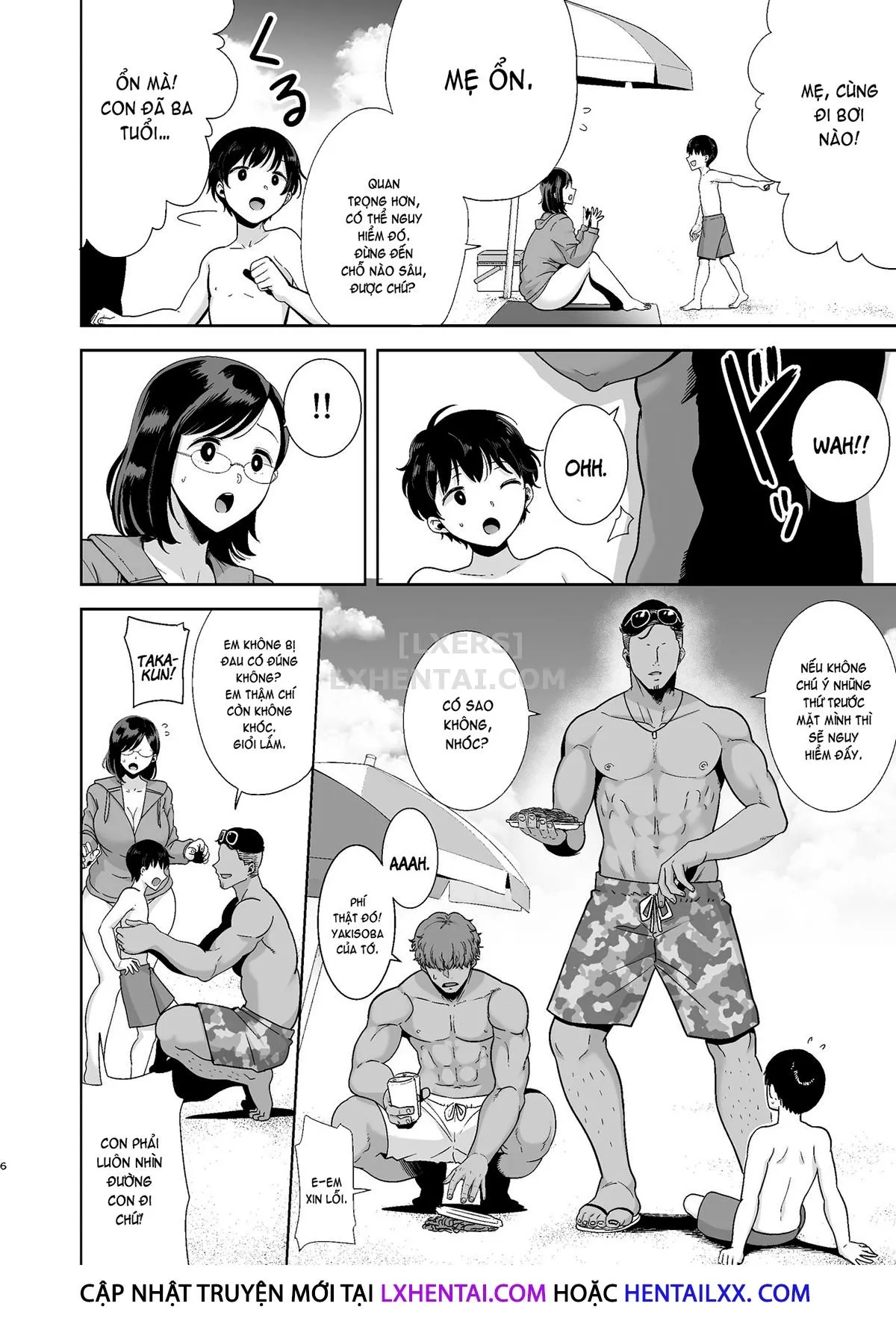 HentaiVN.net - Ảnh 6 - Natsuzuma ~Natsu, Ryokan, Nanpa Otoko-Tachi Ni Ochita Tsuma~ - Chap 1 - Có che