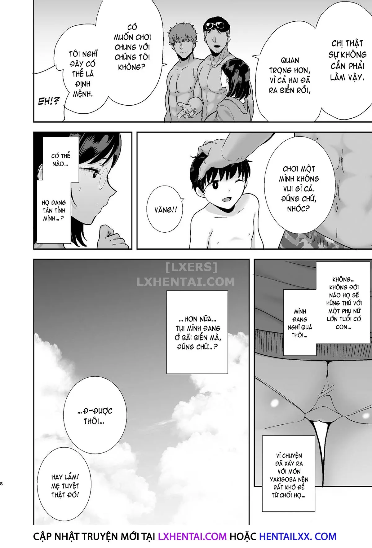 HentaiVN.net - Ảnh 8 - Natsuzuma ~Natsu, Ryokan, Nanpa Otoko-Tachi Ni Ochita Tsuma~ - Chap 1 - Có che