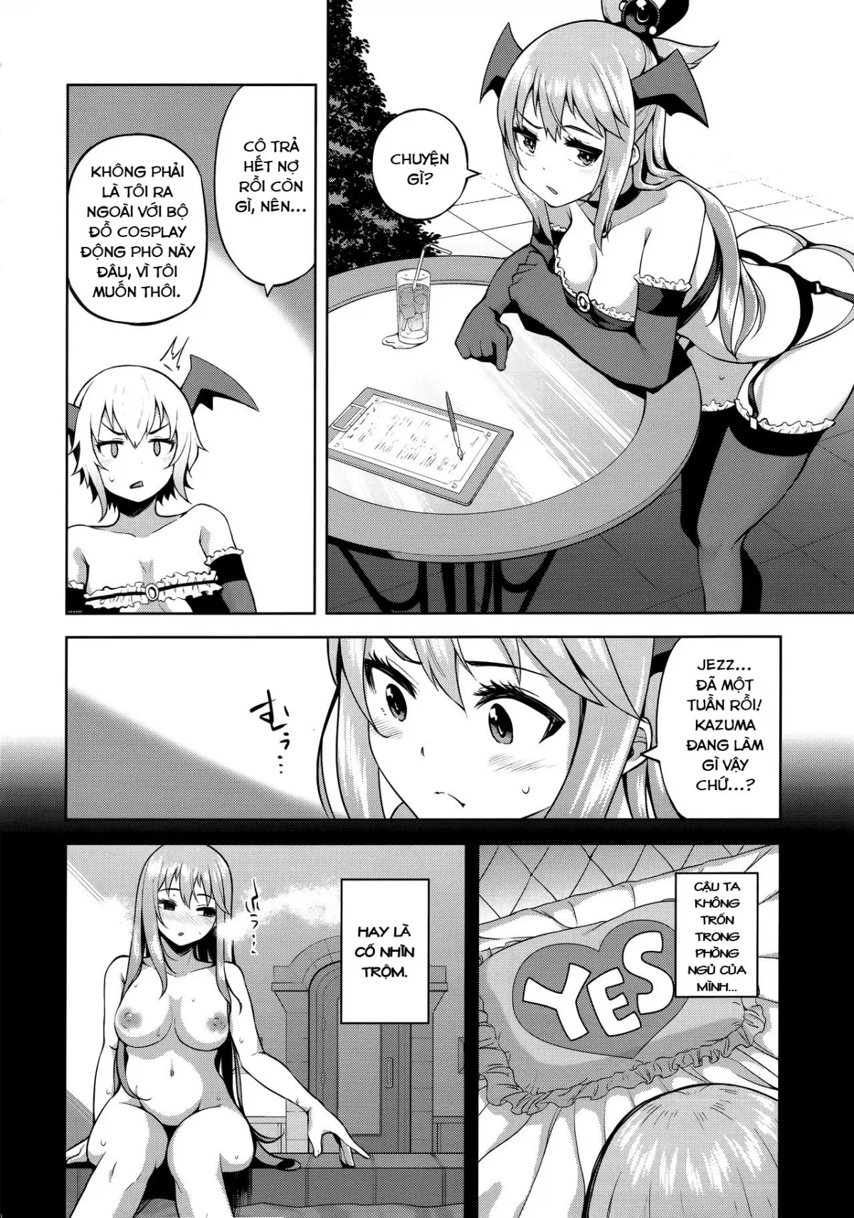 HentaiVN.net - Ảnh 10 - Nữ thần vô dụng [Damegami-sama no Succubus Beit! , 駄女神さまのサキュバスバイト! , Kono Damegami-sama ni Zecchou o!! , この駄女神さまに絶頂を!!] - Chap 3: End ??